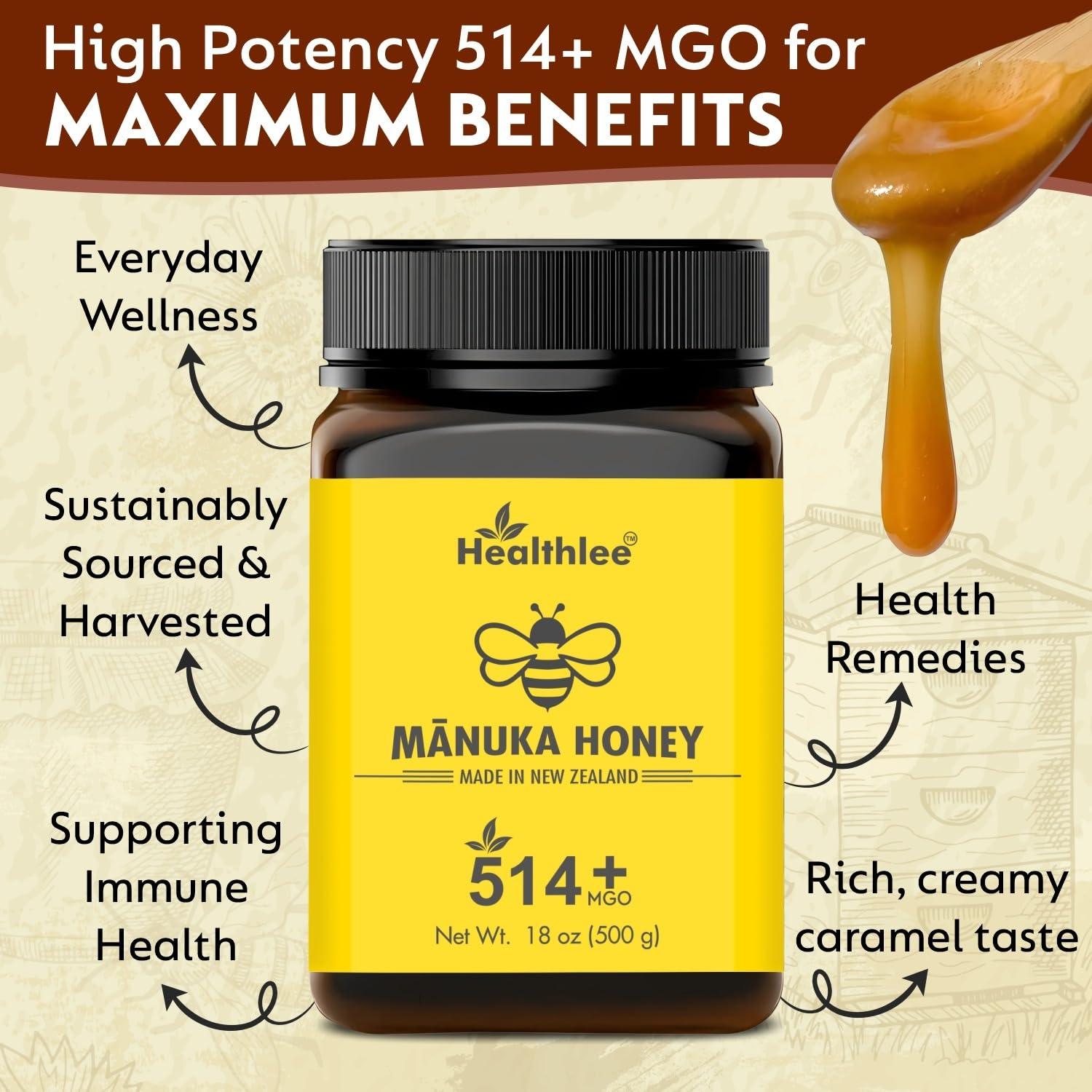 Miel de Manuka UMF 15+ Healthlee 510 g - Cruda de Nueva Zelanda