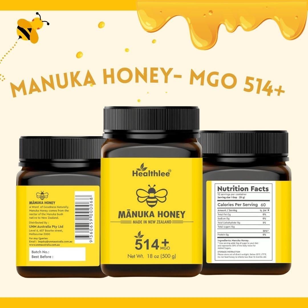 Miel de Manuka UMF 15+ Healthlee 510 g - Cruda de Nueva Zelanda