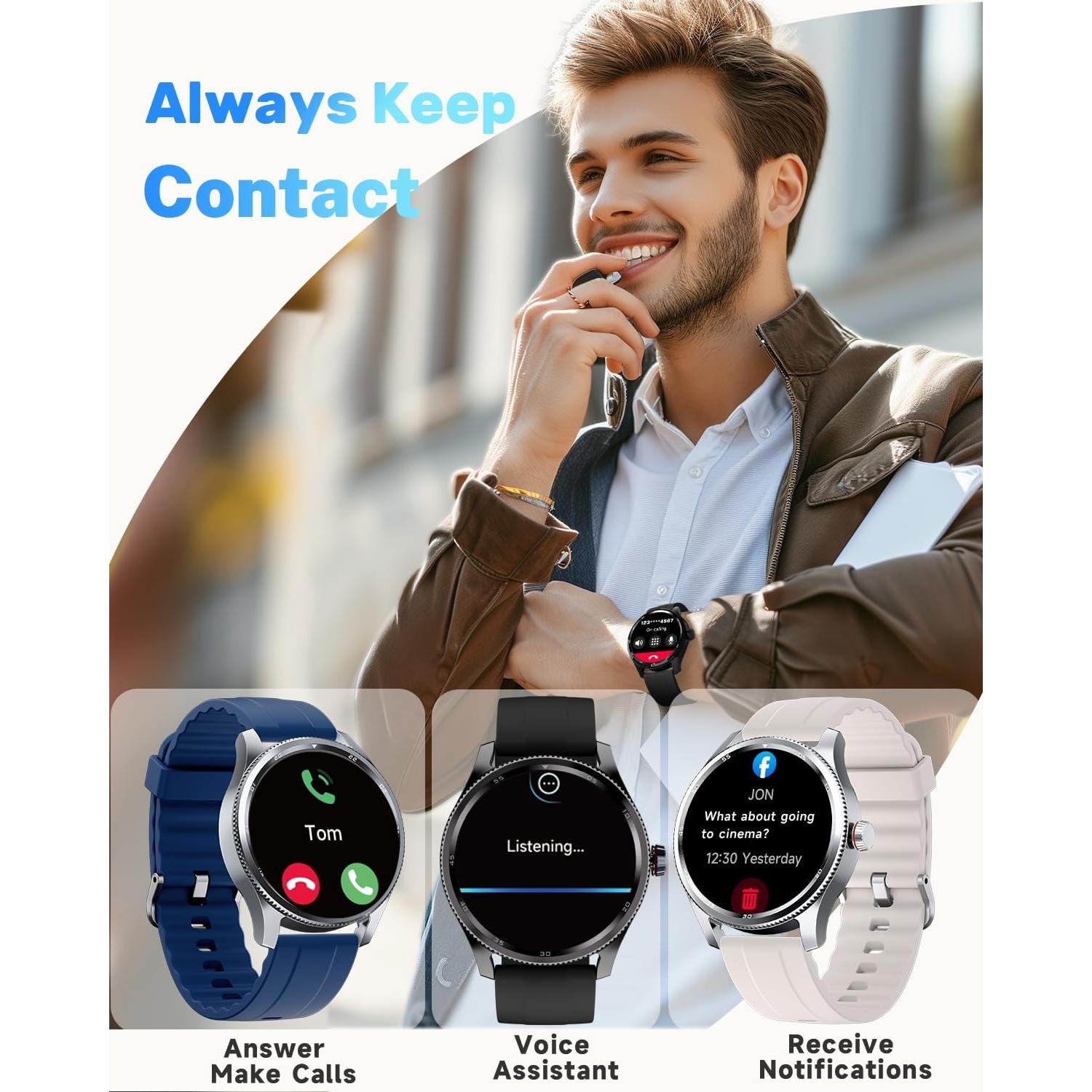 Reloj Inteligente TOOBUR IDW23 Negro con Alexa y Monitoreo de Salud