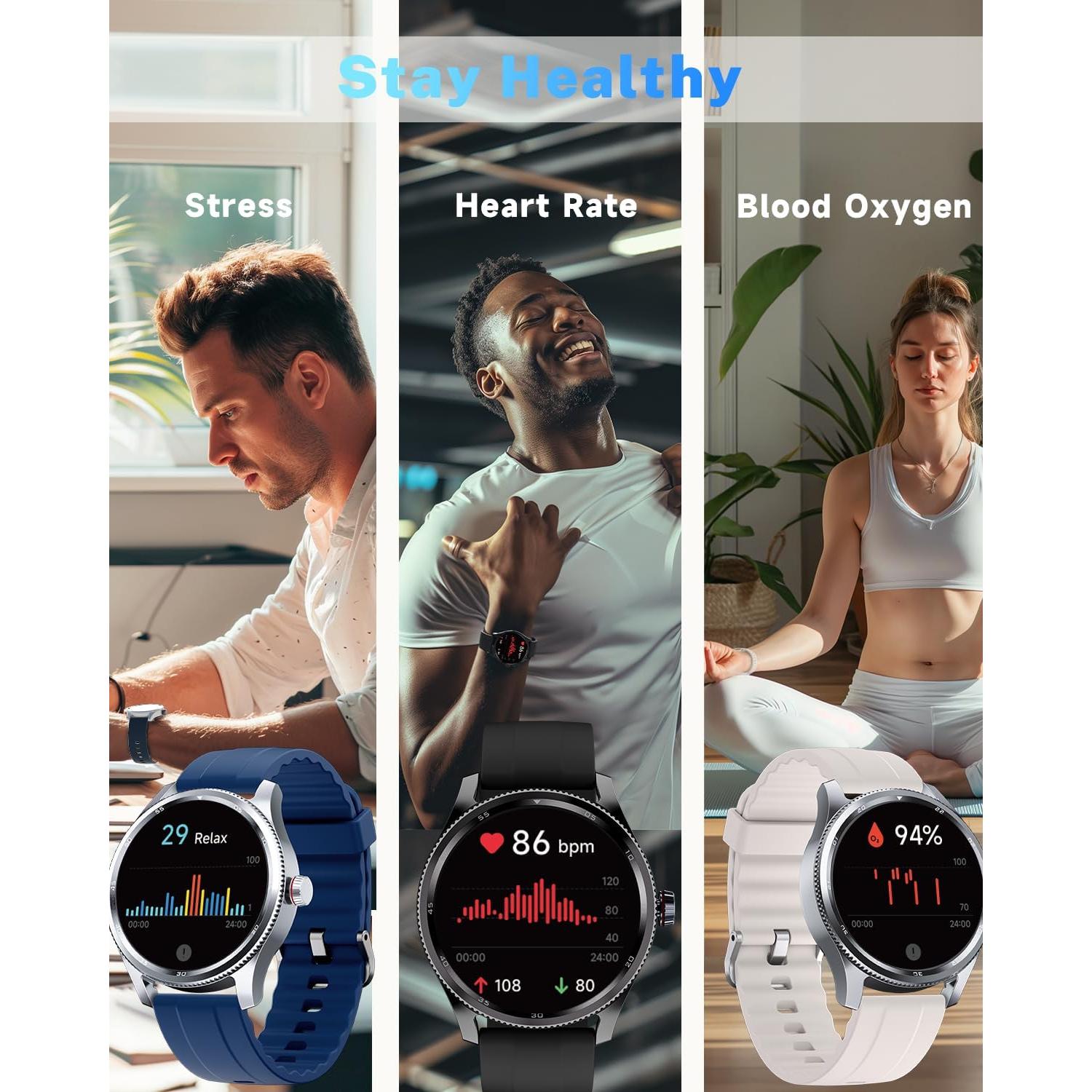 Reloj Inteligente TOOBUR IDW23 Negro con Alexa y Monitoreo de Salud