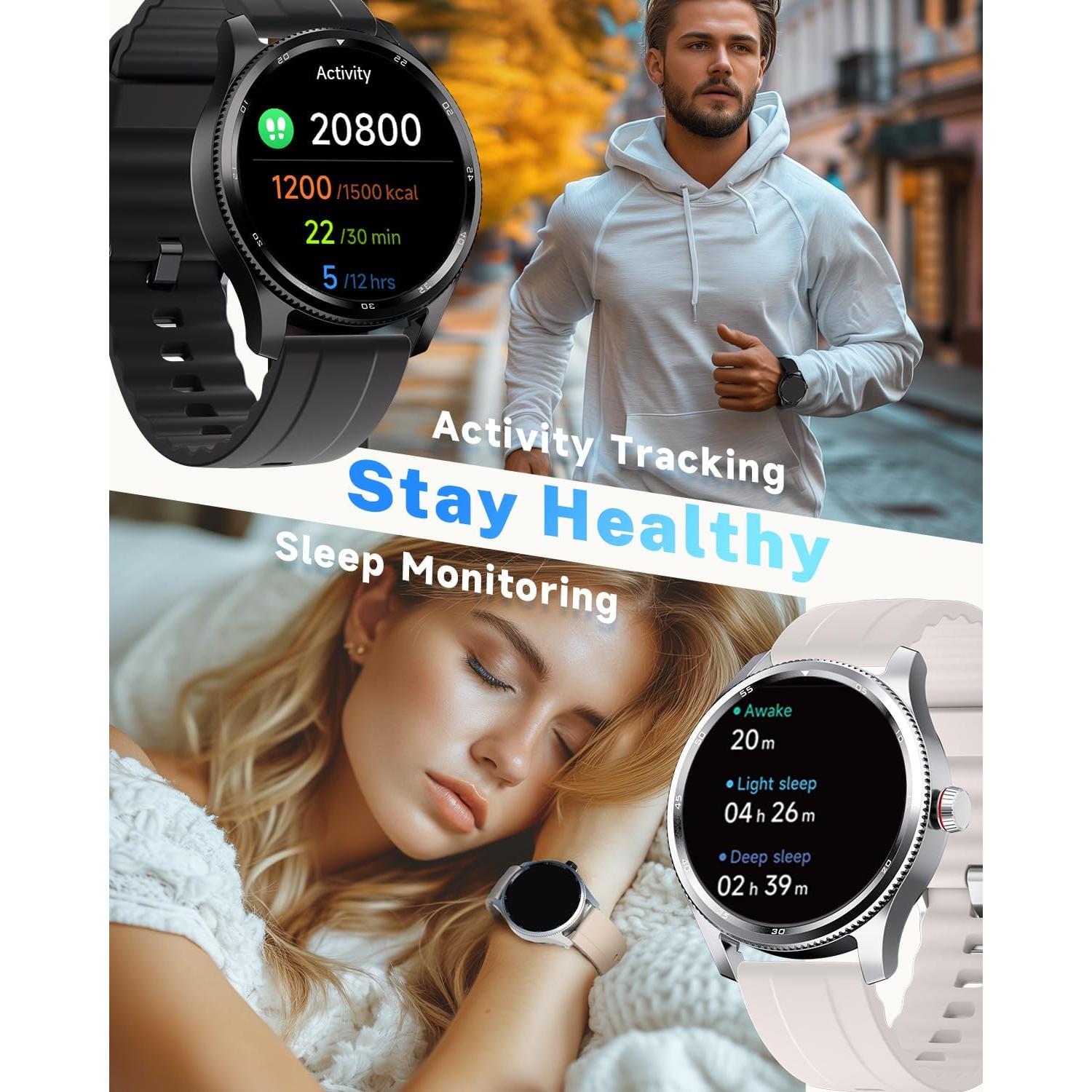 Reloj Inteligente TOOBUR IDW23 Negro con Alexa y Monitoreo de Salud