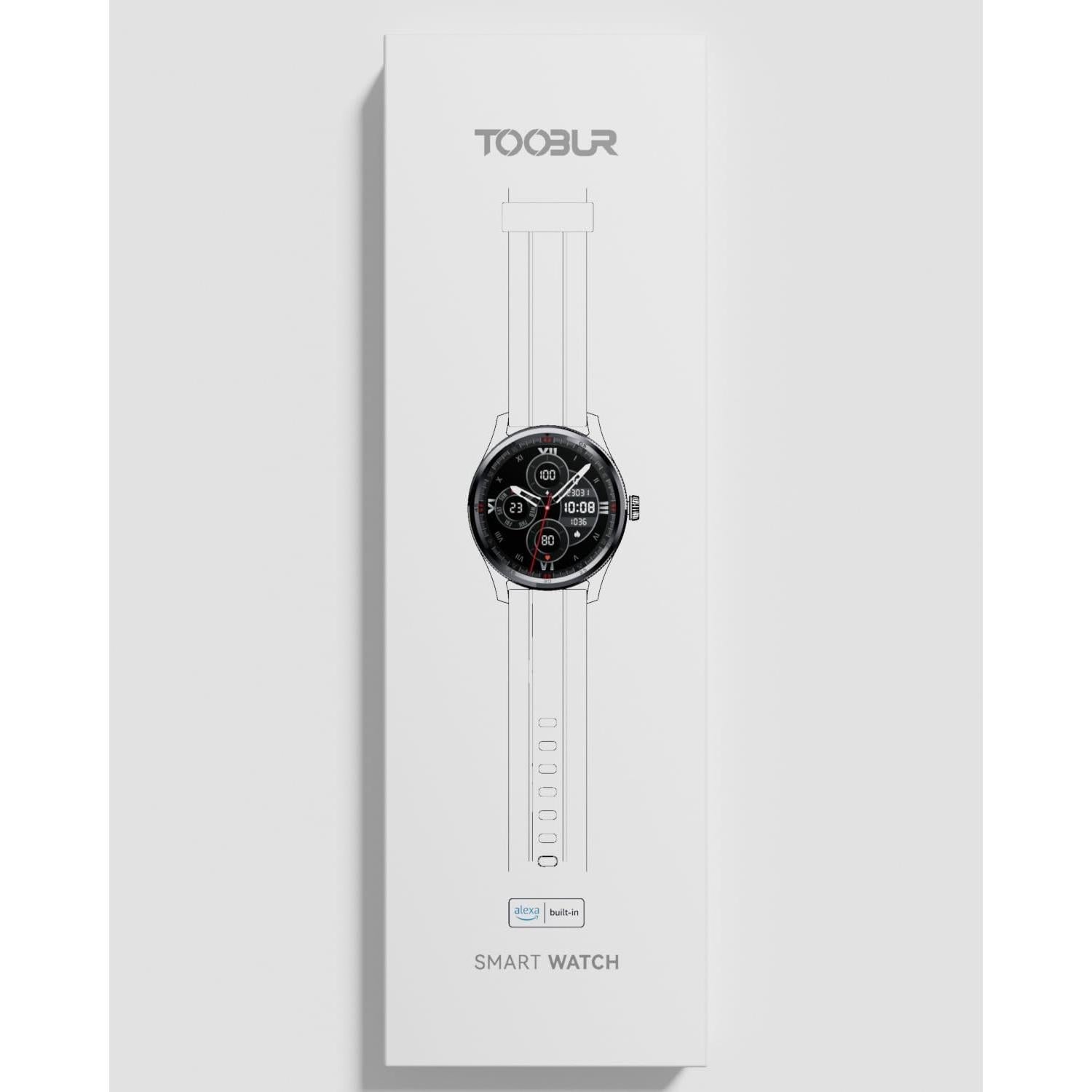 Reloj Inteligente TOOBUR IDW23 Negro con Alexa y Monitoreo de Salud