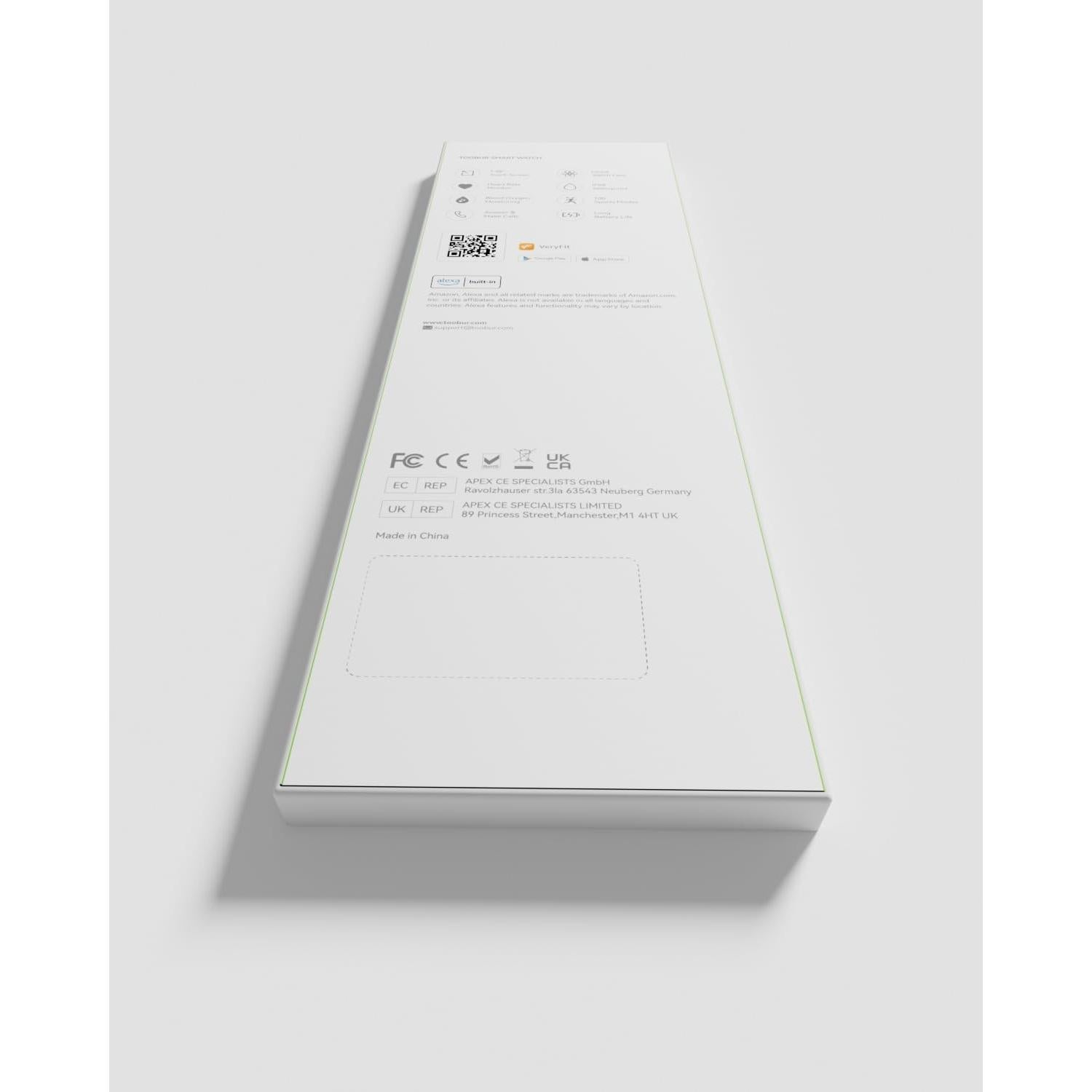 Reloj Inteligente TOOBUR IDW23 Negro con Alexa y Monitoreo de Salud