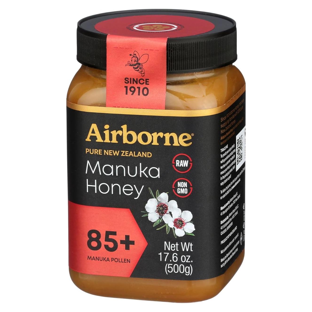 Miel Manuka Airborne 85+ Cruda 500g Pura de Nueva Zelanda