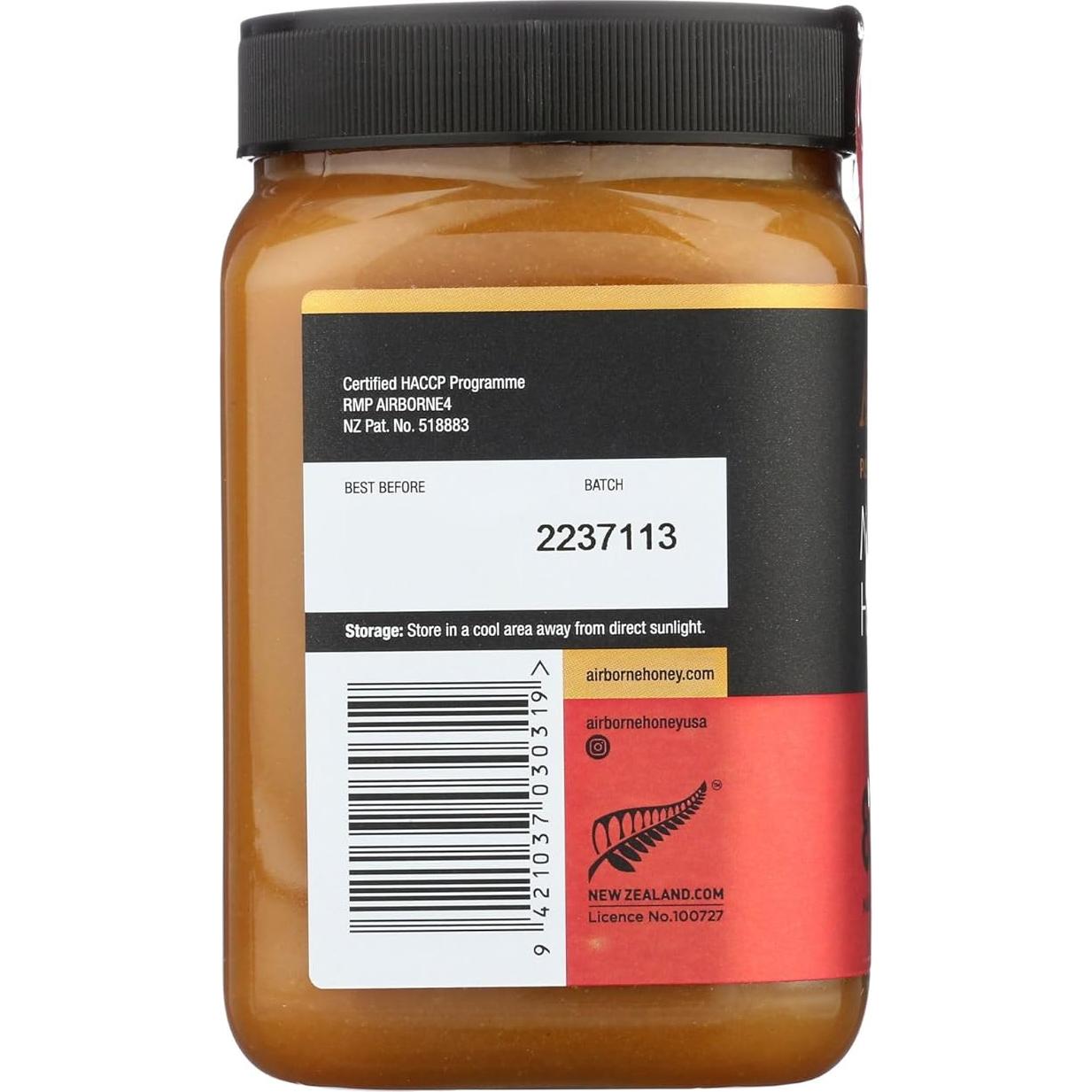 Miel Manuka Airborne 85+ Cruda 500g Pura de Nueva Zelanda