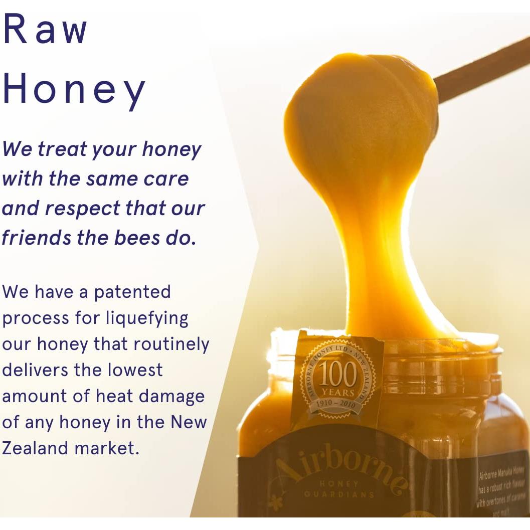 Miel Manuka Airborne 85+ Cruda 500g Pura de Nueva Zelanda