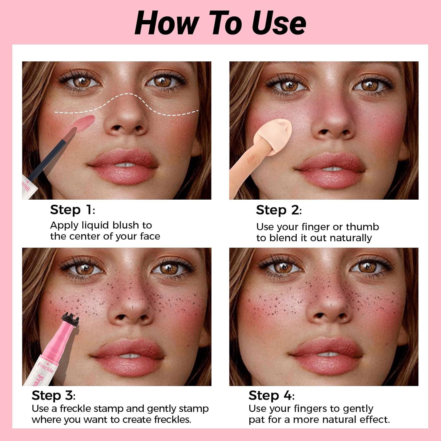 Bolígrafo de Rubor y Pecas Erinde 2 en 1 Rosa y Marrón