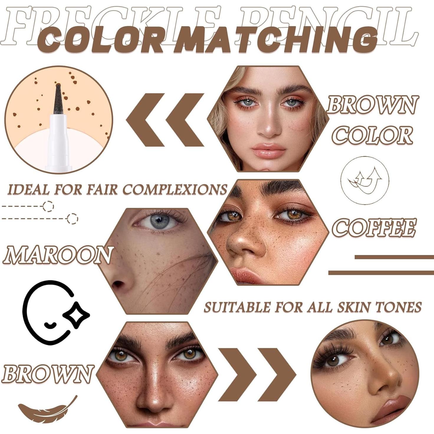 Bolígrafo de Maquillaje de Pecas LJYBoBin 4 Colores