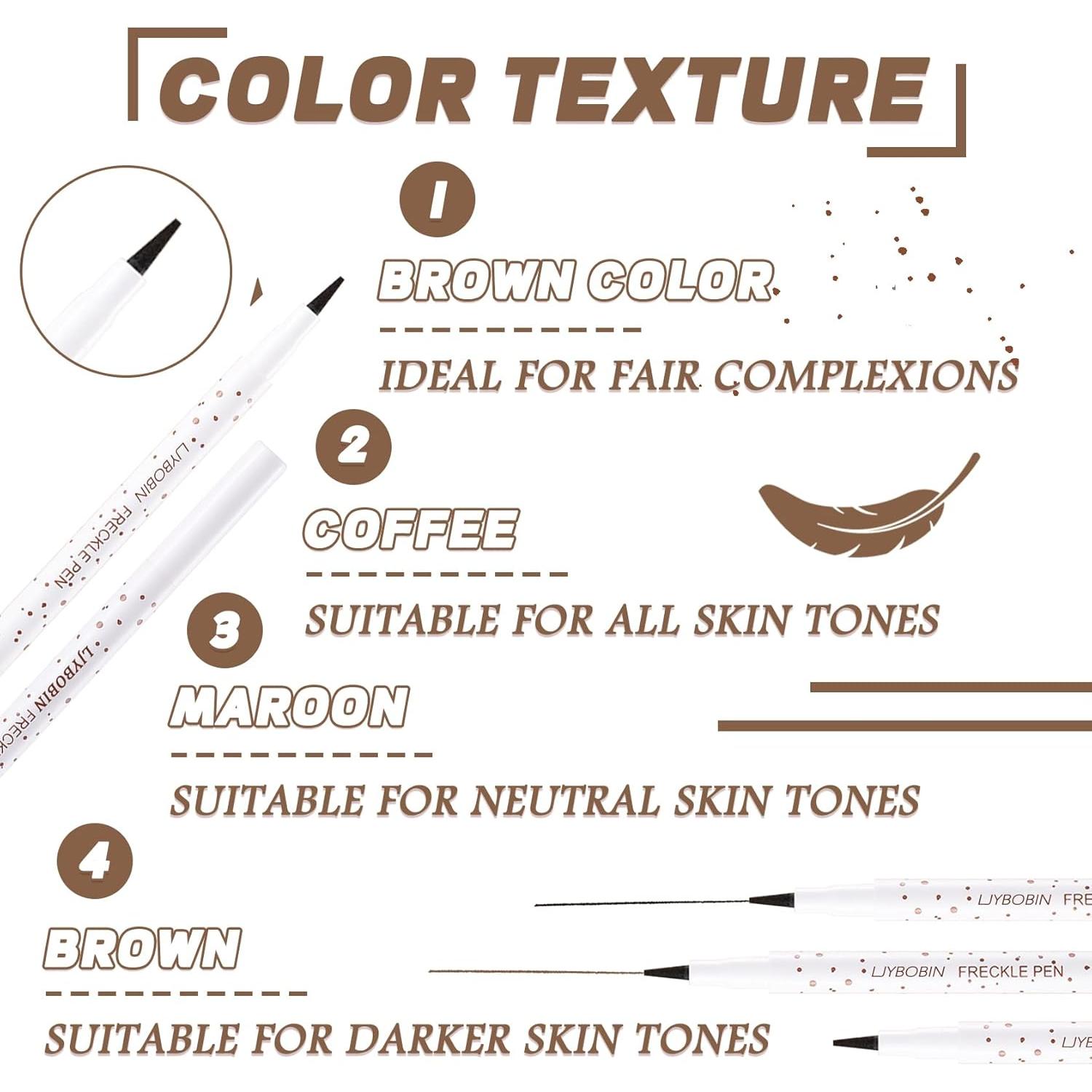 Bolígrafo de Maquillaje de Pecas LJYBoBin 4 Colores