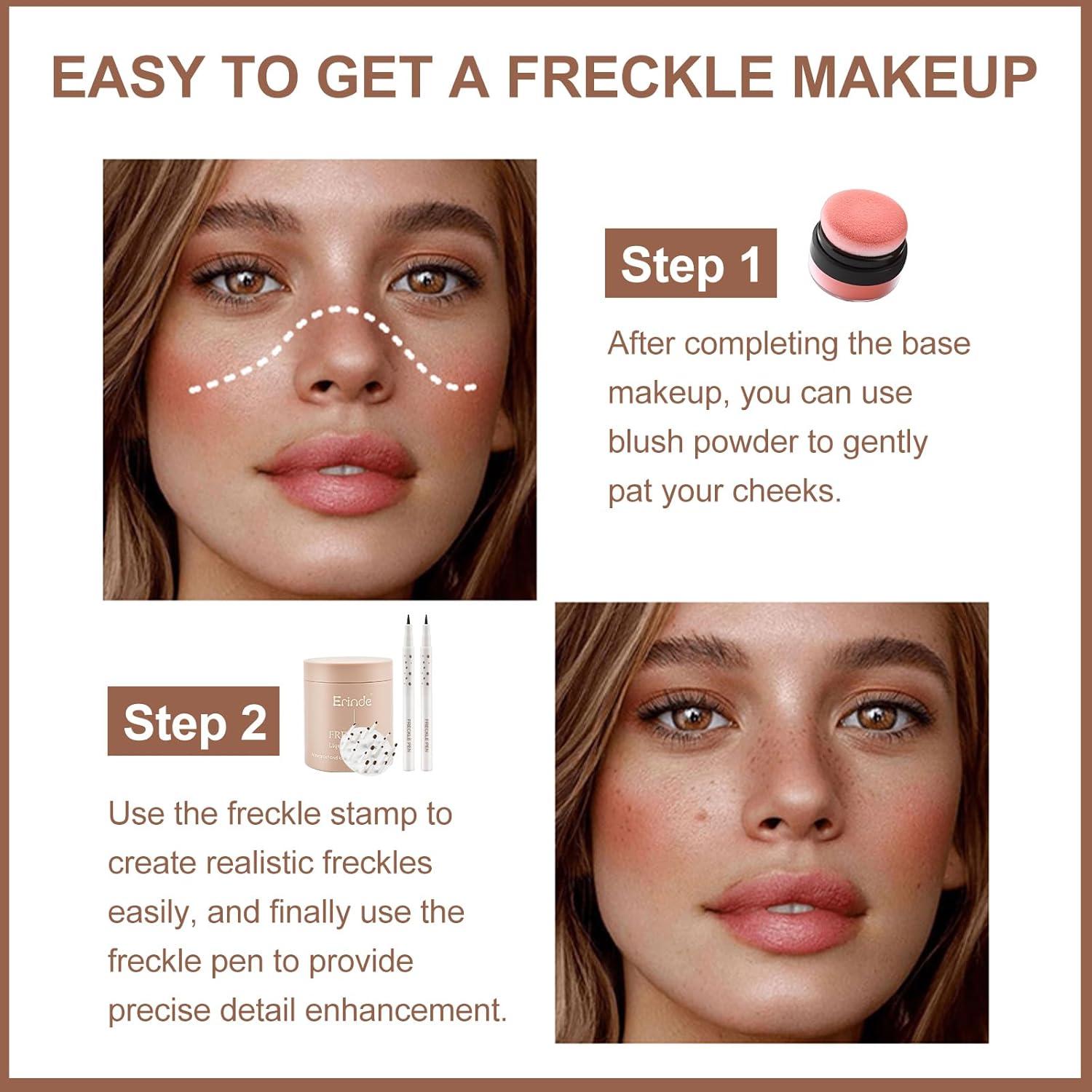 Kit de Maquillaje de Pecas y Rubor Erinde - Natural