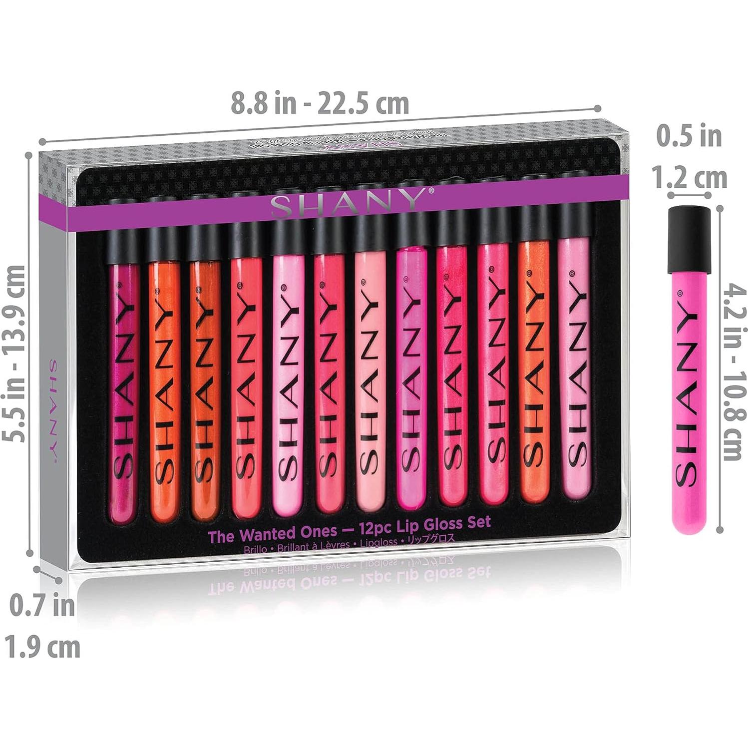 Set de 12 Brillos Labiales SHANY con Aloe Vera y Vitamina E