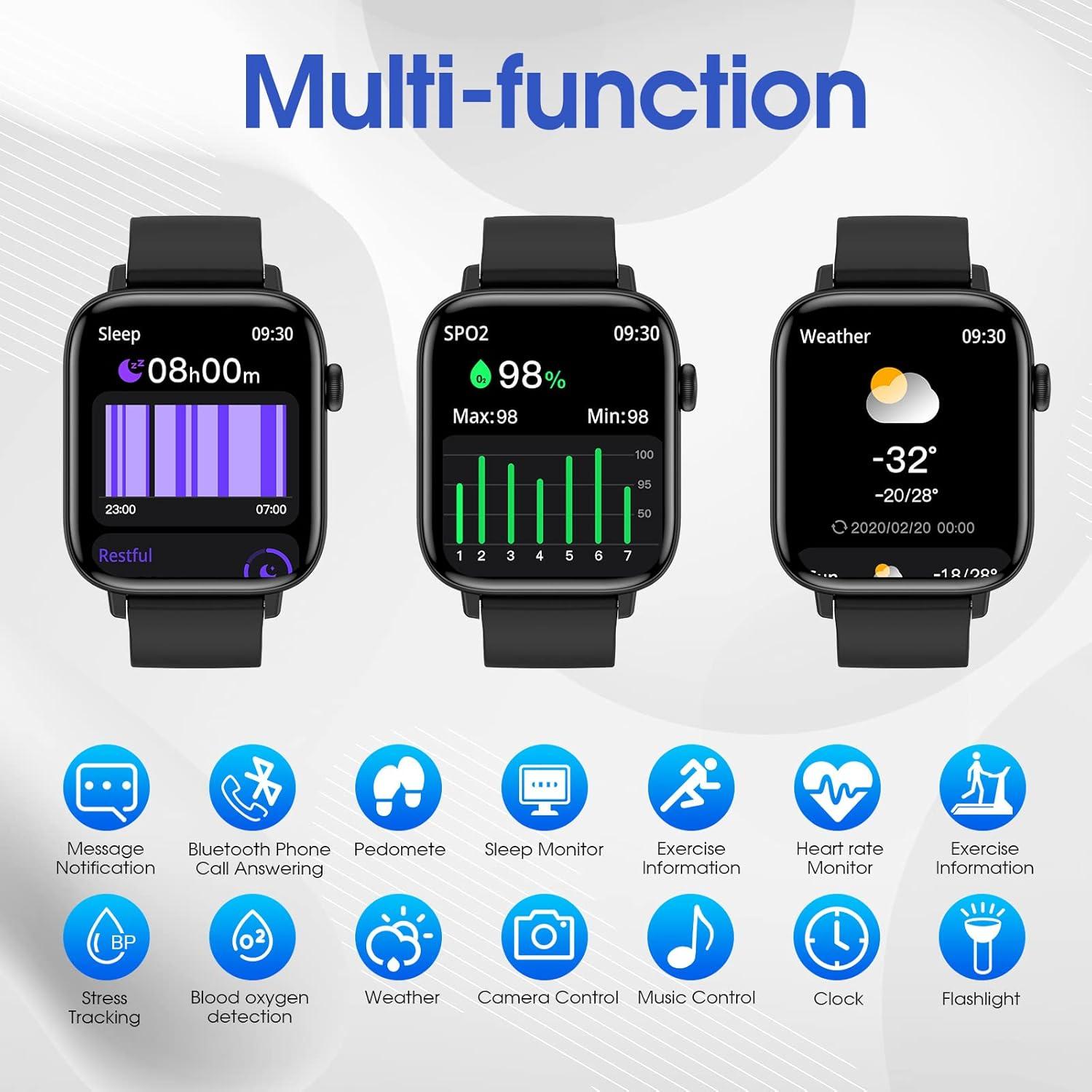 Reloj Inteligente BYBUKCKR con Pantalla HD 1.9" y Monitor de Salud