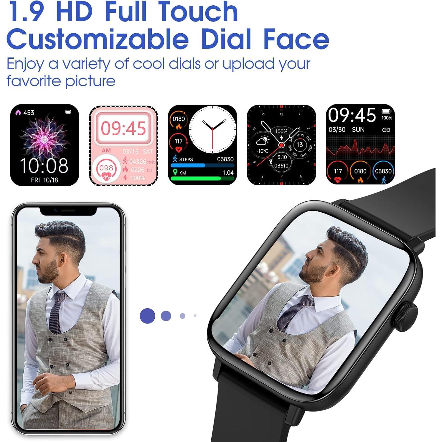 Reloj Inteligente BYBUKCKR con Pantalla HD 1.9" y Monitor de Salud