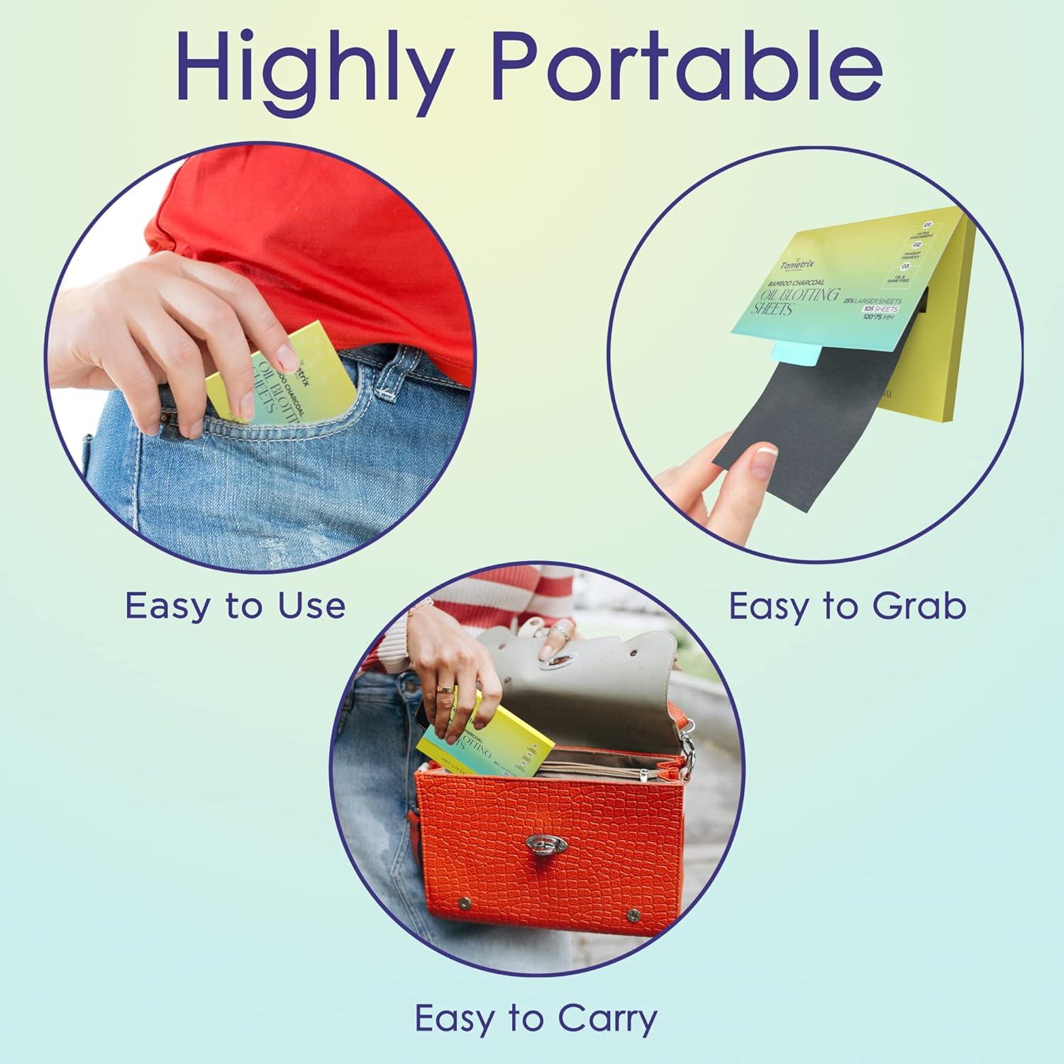 Hojas Absorbentes de Aceite Tametrix 105 Hojas Piel Grasa