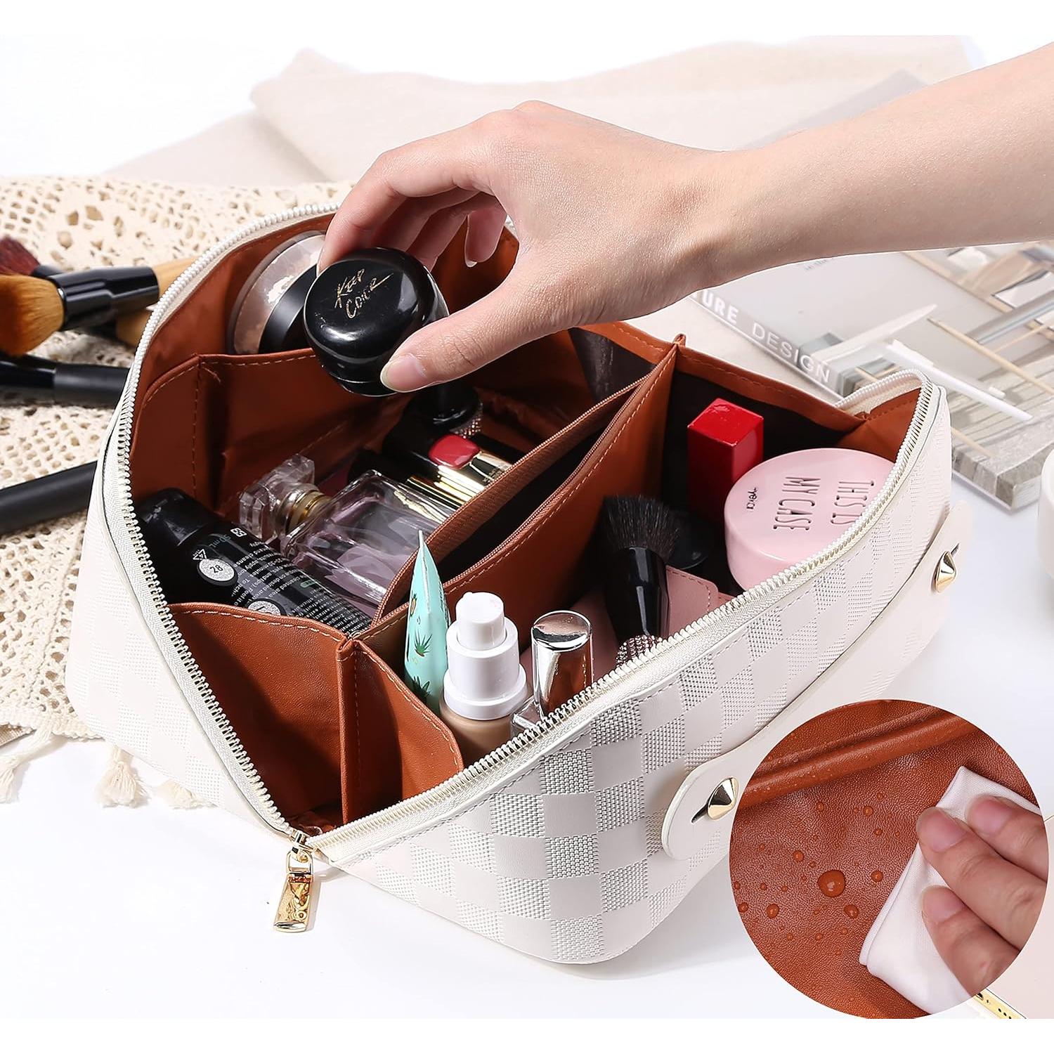 Bolsa de Cosméticos Grande Runpuhu Cuadrícula Impermeable 25x12cm