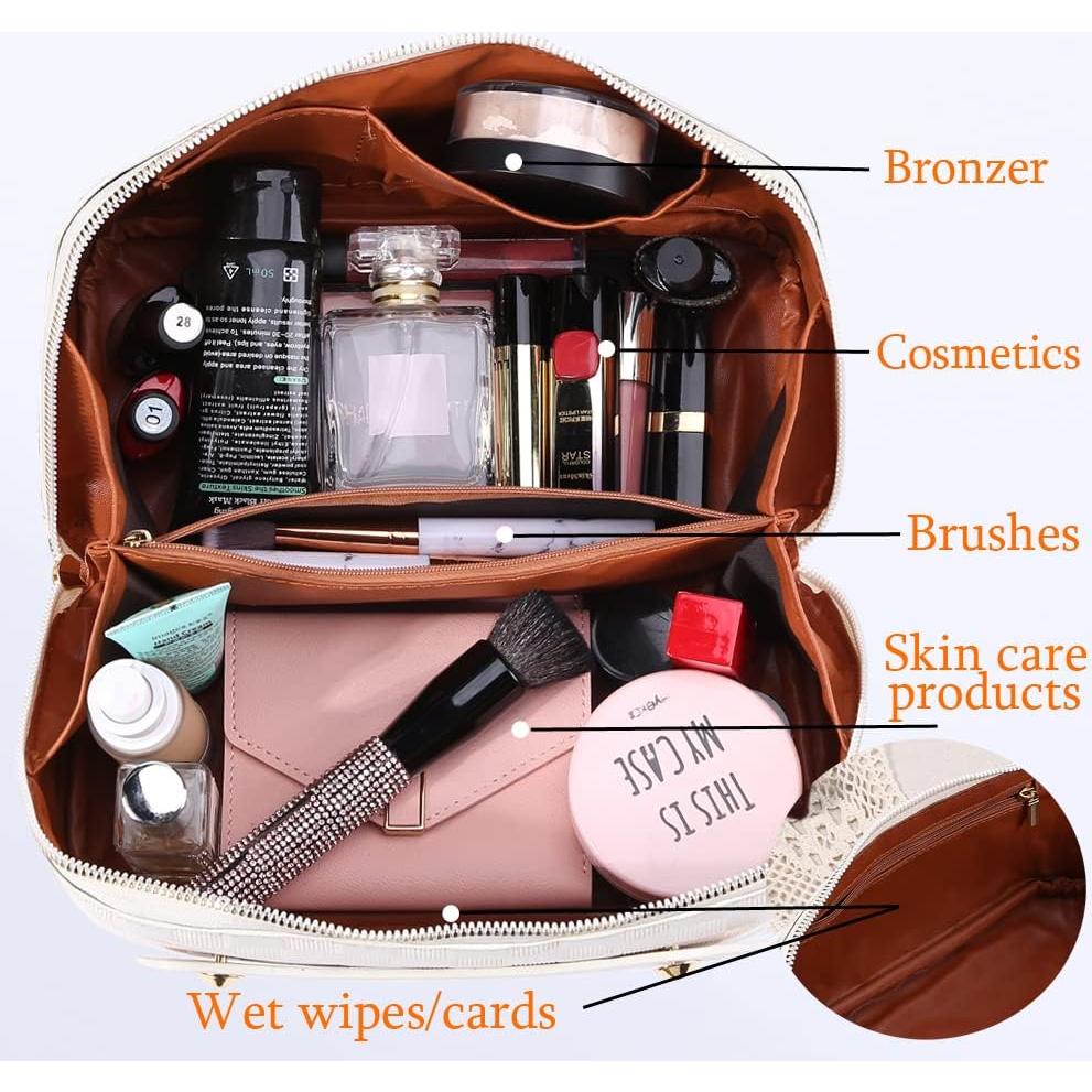 Bolsa de Cosméticos Grande Runpuhu Cuadrícula Impermeable 25x12cm