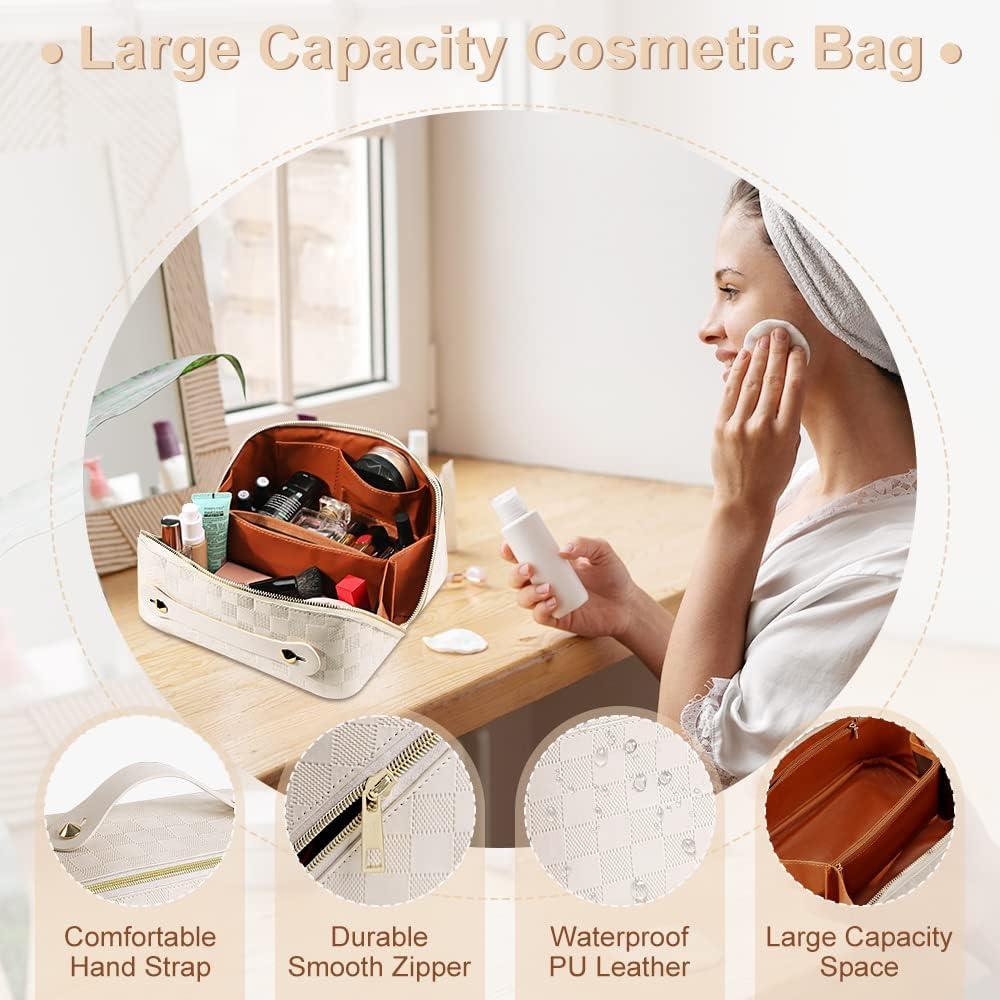Bolsa de Cosméticos Grande Runpuhu Cuadrícula Impermeable 25x12cm