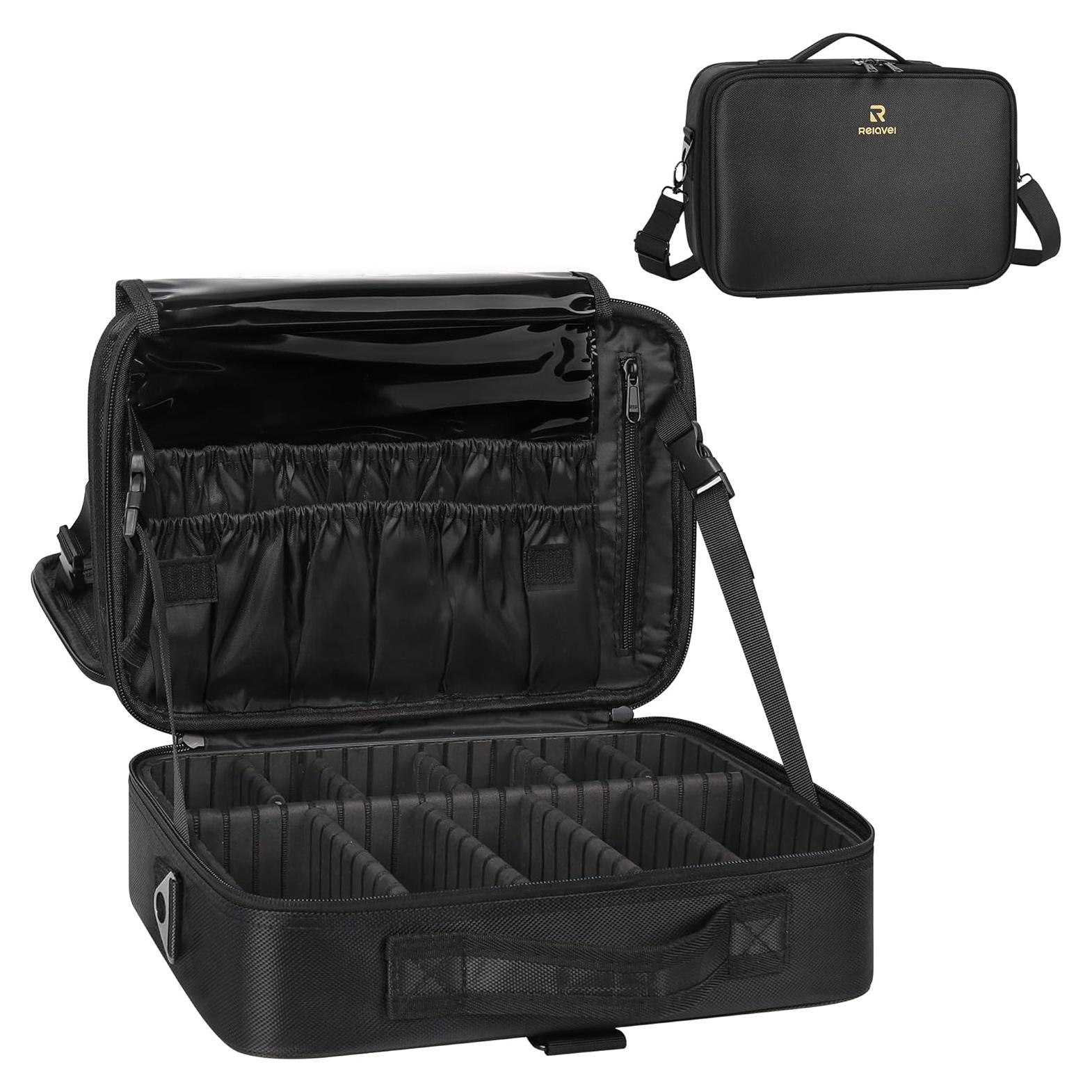 Estuche de Maquillaje Grande MONSTINA Negro 35 cm 3 Capas