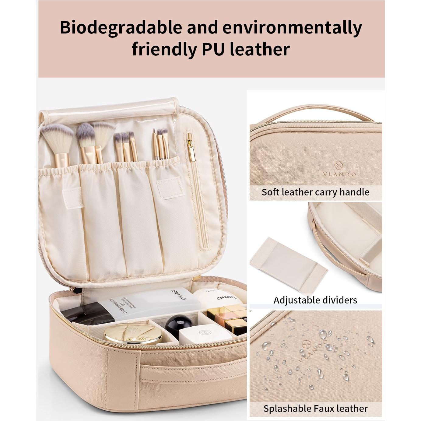 Bolsa de Maquillaje Vlando Mediana Cuero PU Impermeable