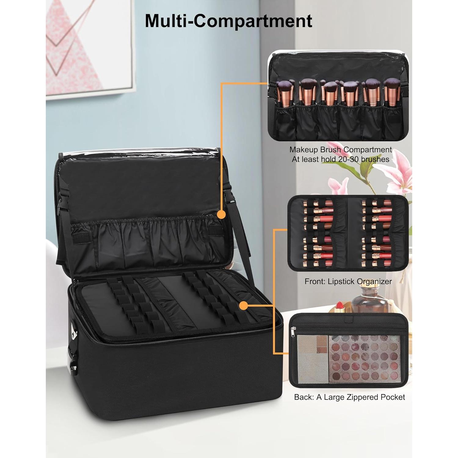 Bolsa de Maquillaje Relavel Grande con Divisores Ajustables