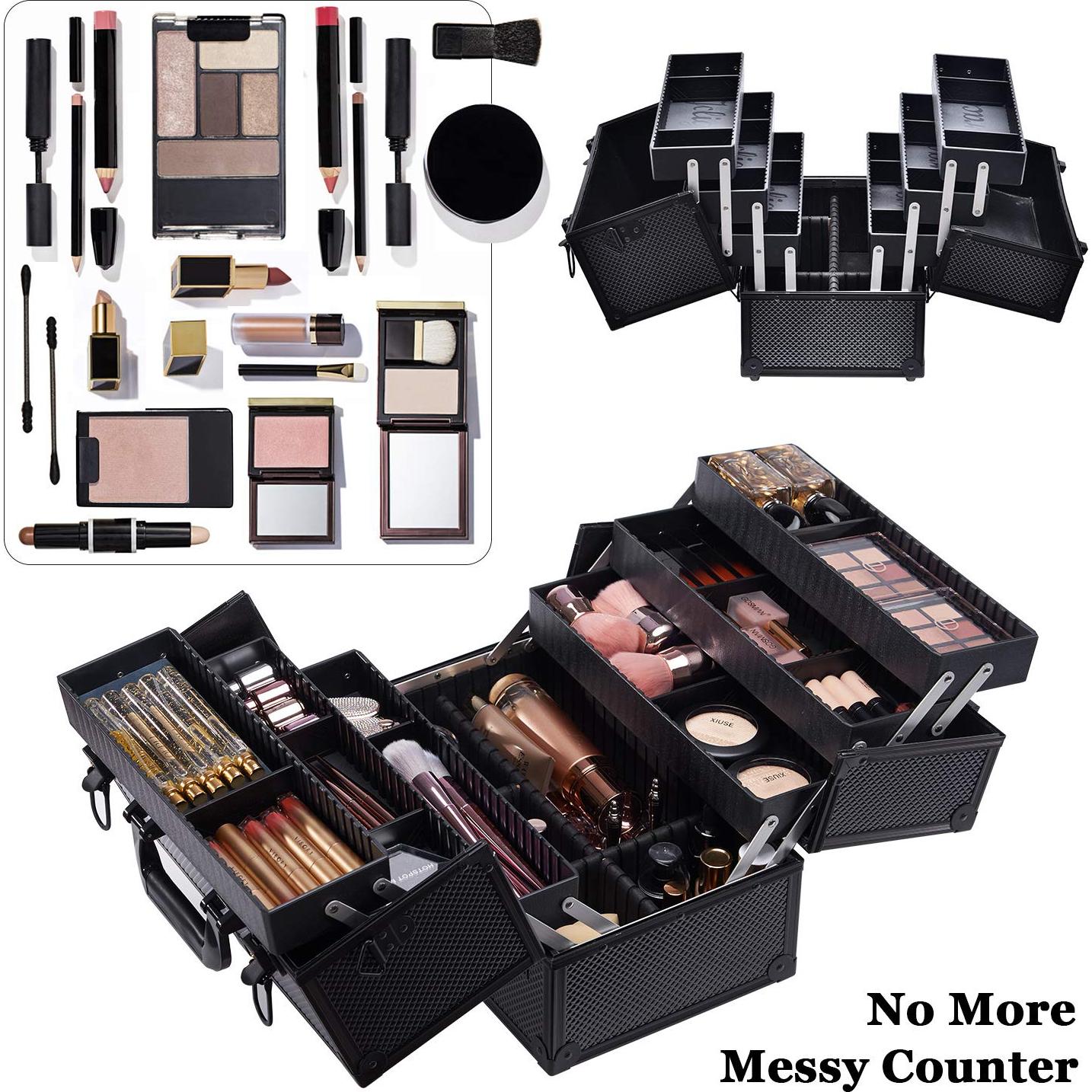 Estuche de Maquillaje Profesional Joligrace 35.5x28x21cm Negro