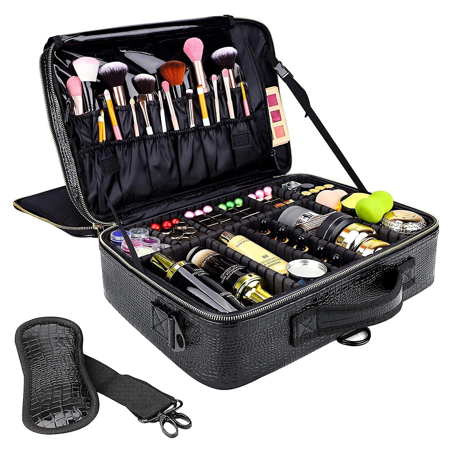 Estuche de Maquillaje de Viaje GZCZ Grande Patrón Cocodrilo