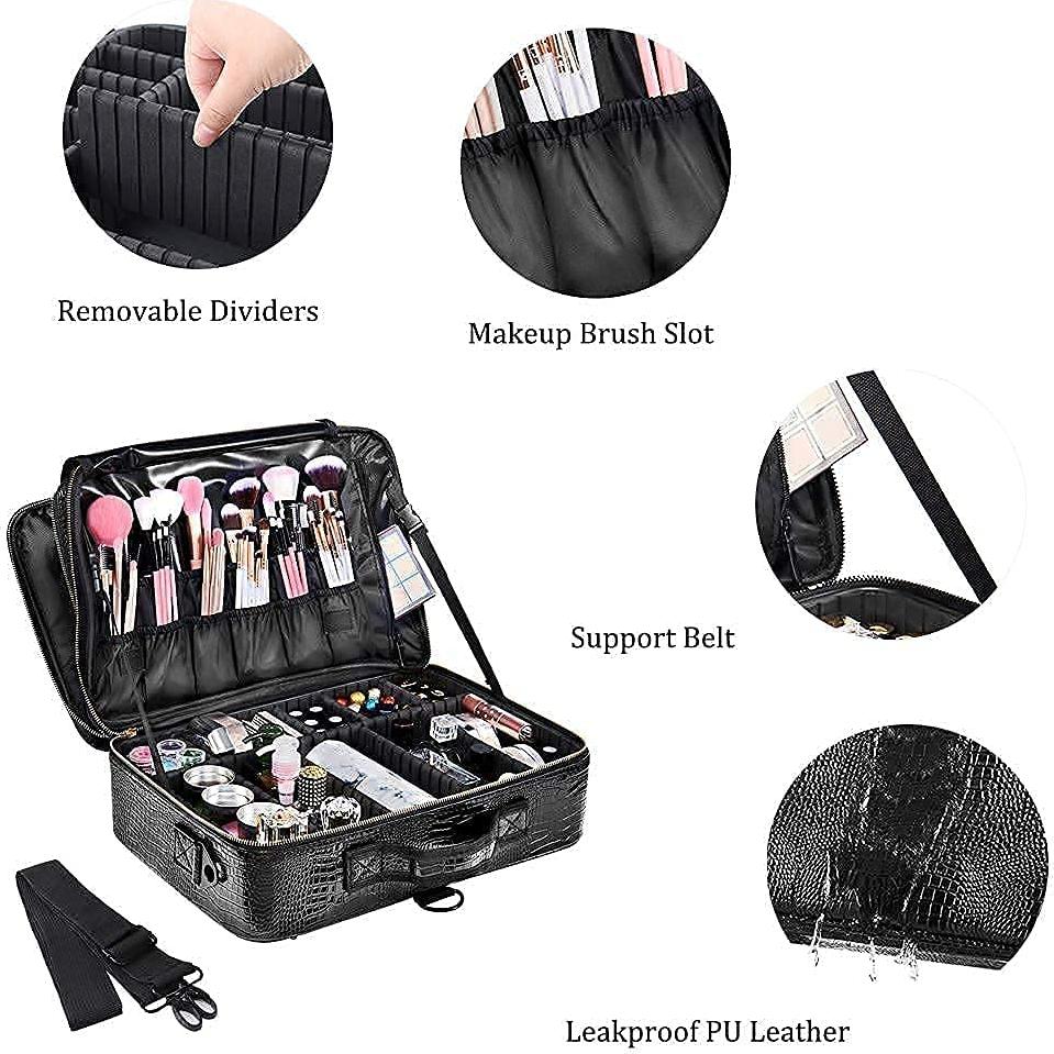 Estuche de Maquillaje de Viaje GZCZ Grande Patrón Cocodrilo