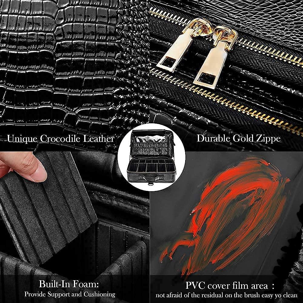 Estuche de Maquillaje de Viaje GZCZ Grande Patrón Cocodrilo