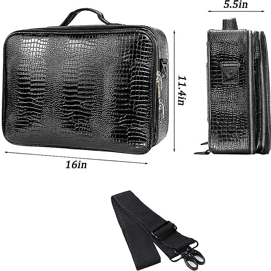 Estuche de Maquillaje de Viaje GZCZ Grande Patrón Cocodrilo