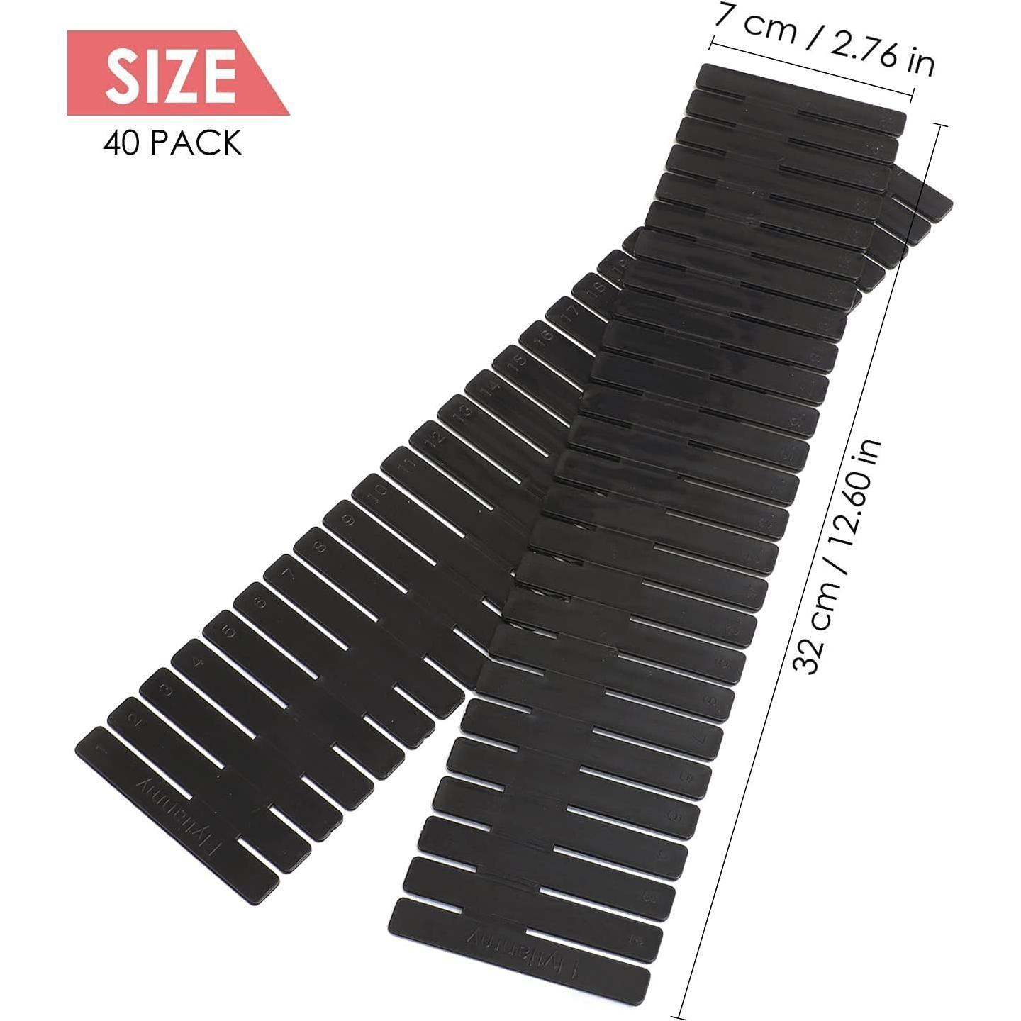 Divisores de Cajón 40Pcs Flytianmy Ajustables Negros