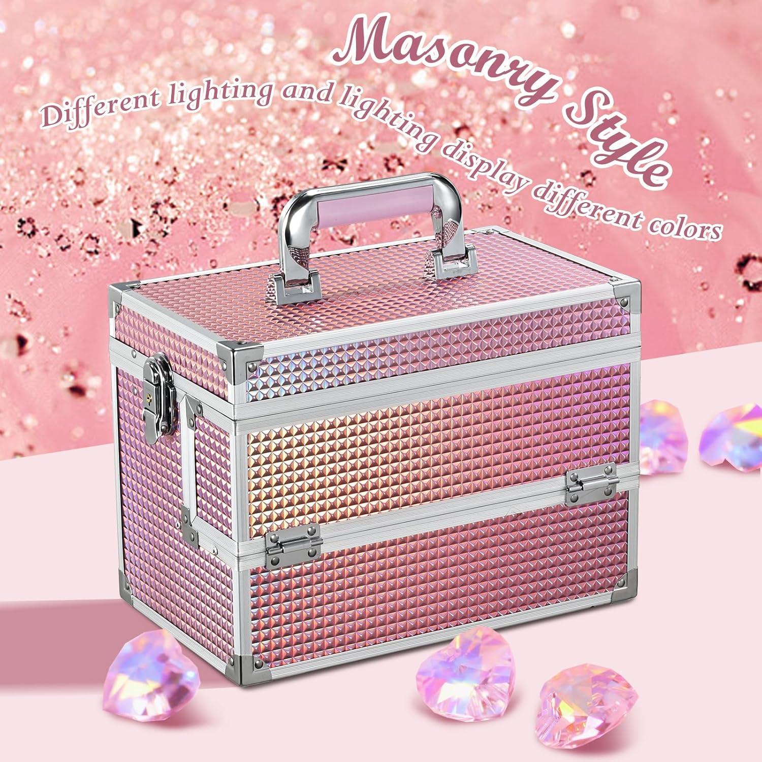 Estuche de Maquillaje Joligrace Rosa 30,48 cm con Espejo