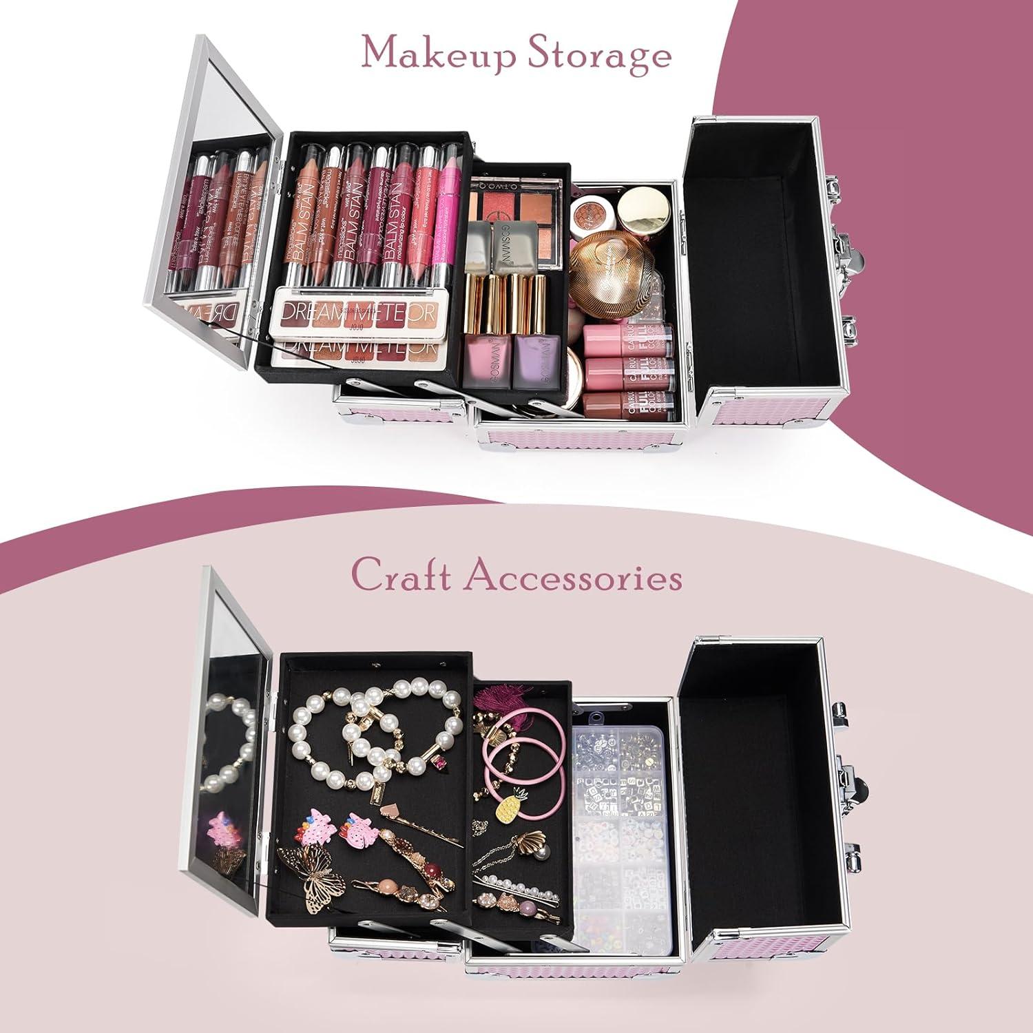 Estuche de Maquillaje Joligrace Rosa 19.56x16x14.99cm