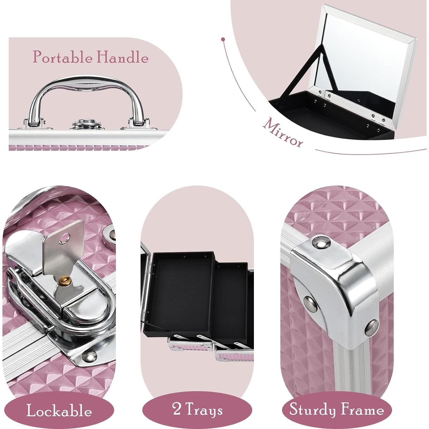 Estuche de Maquillaje Joligrace Rosa 19.56x16x14.99cm