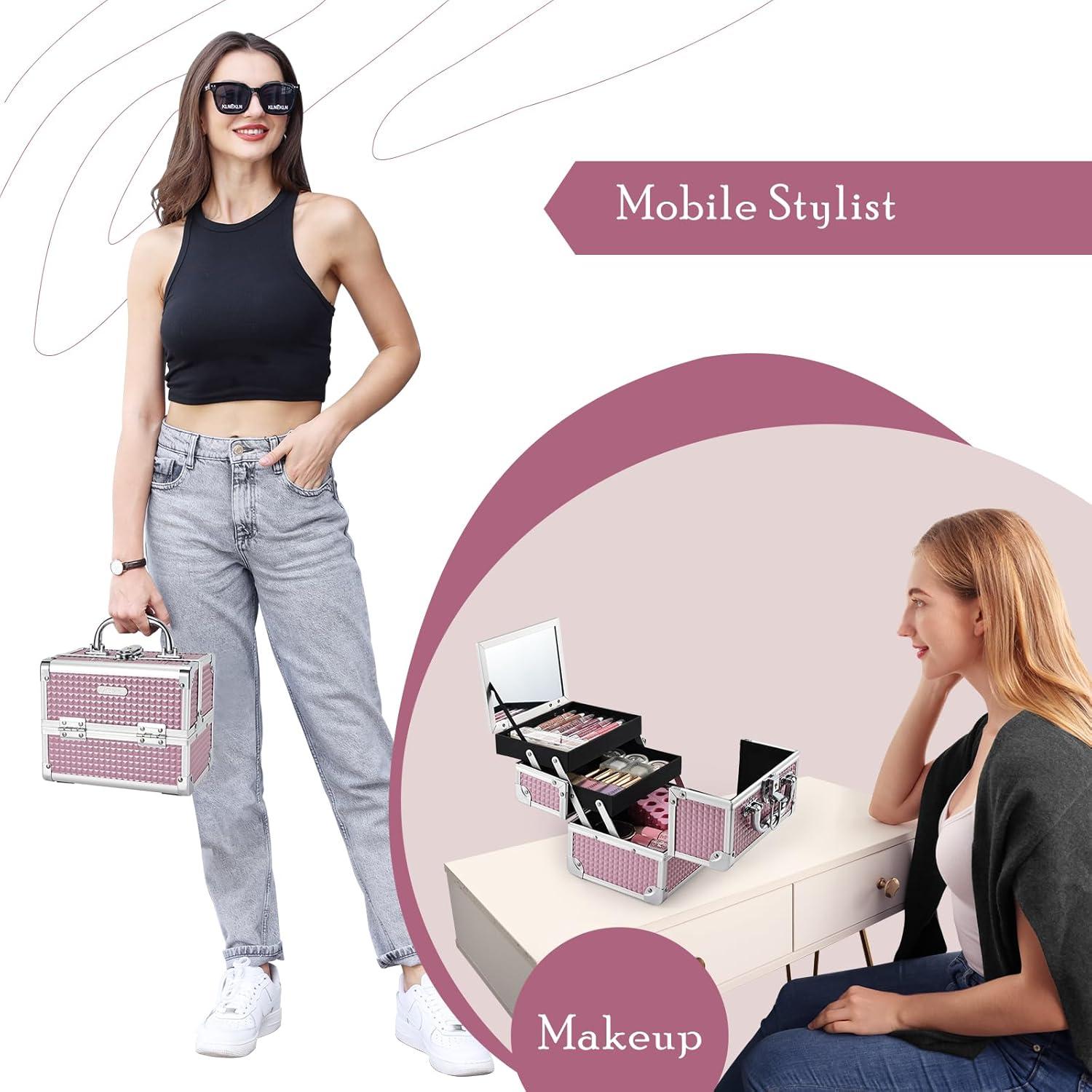 Estuche de Maquillaje Joligrace Rosa 19.56x16x14.99cm