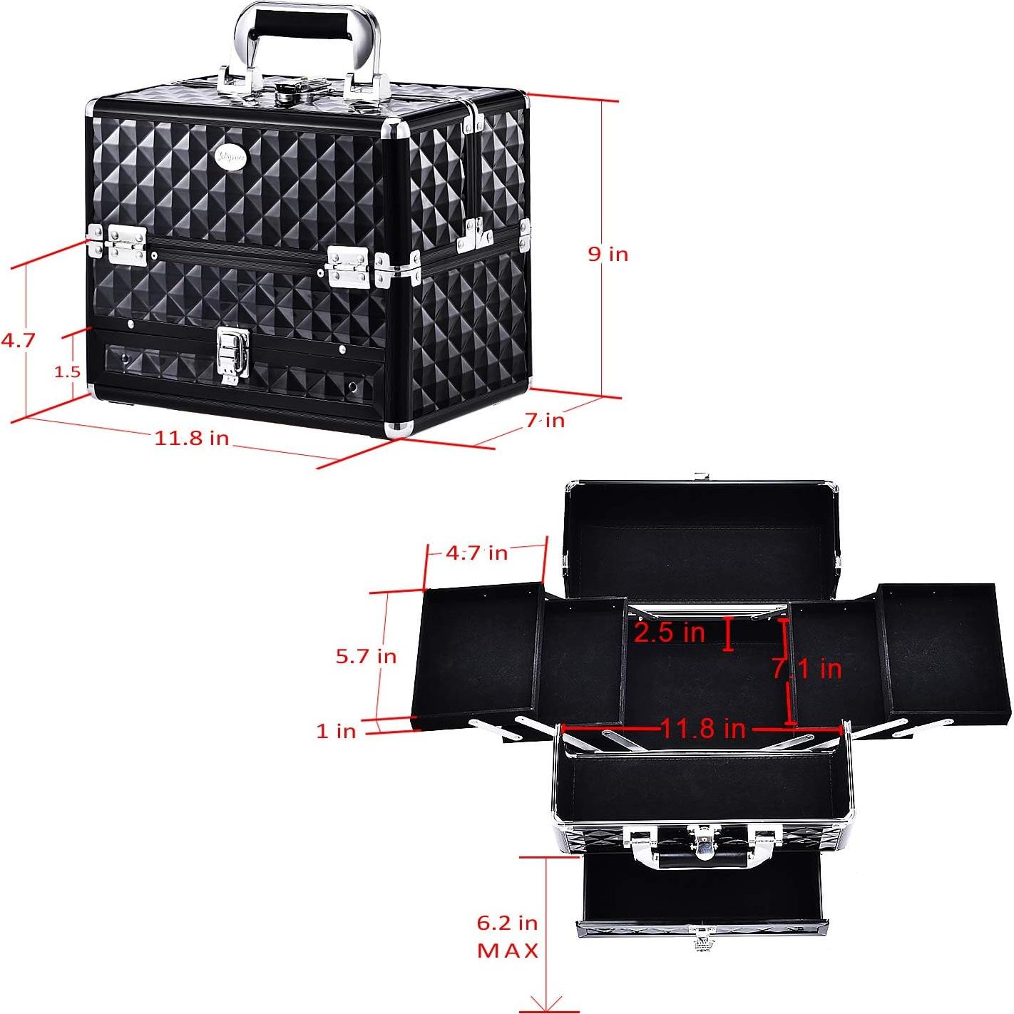 Estuche de Maquillaje Profesional Joligrace Negro 29,97x17,78x22,86cm