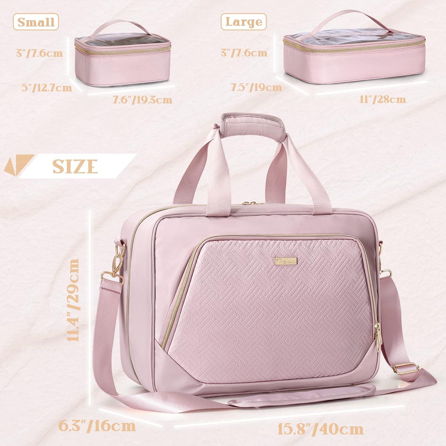 Estuche de Maquillaje Prokva Rosa 5 en 1 con 4 Bolsas