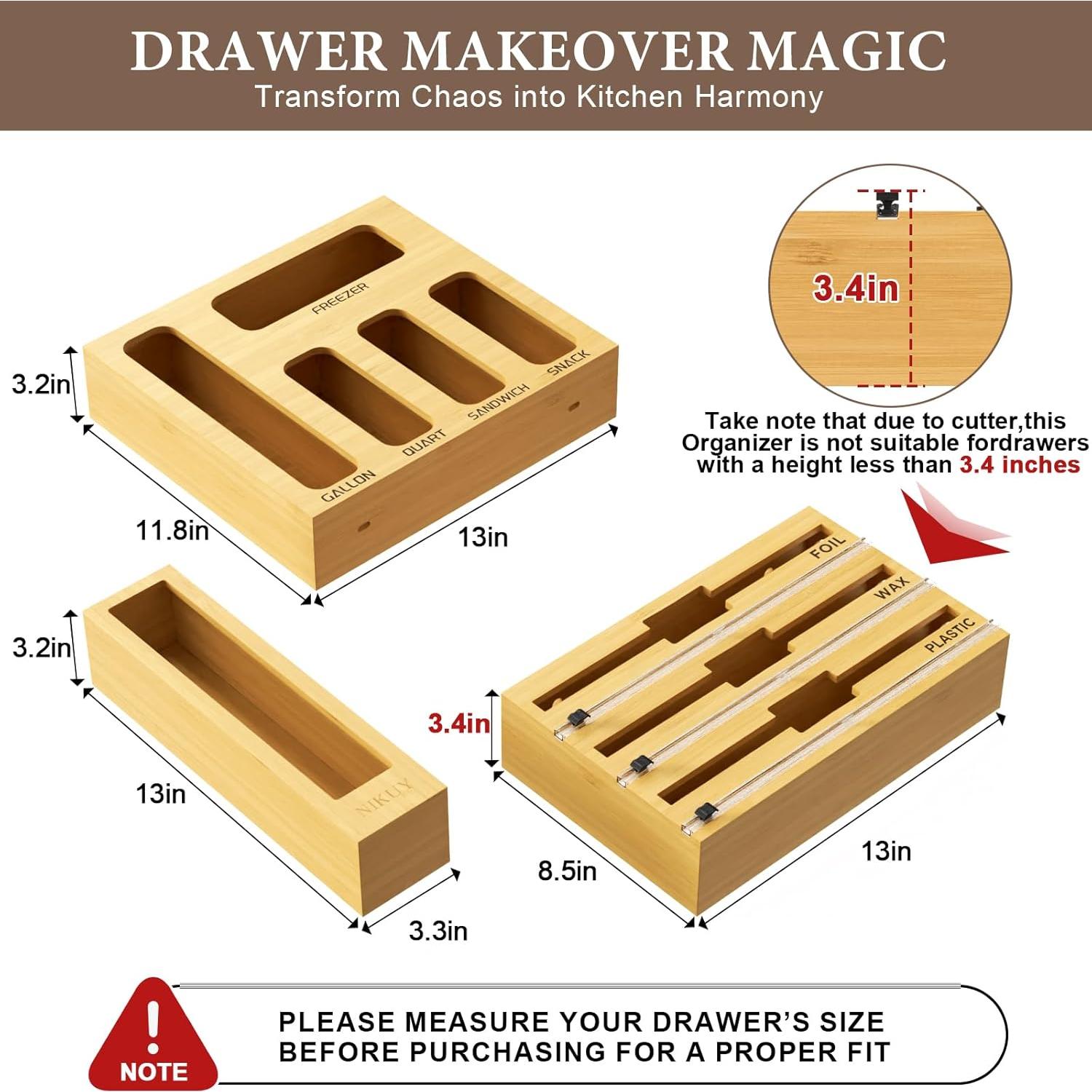 Organizador de papel aluminio y plástico NIKUY 9 en 1 para cocina