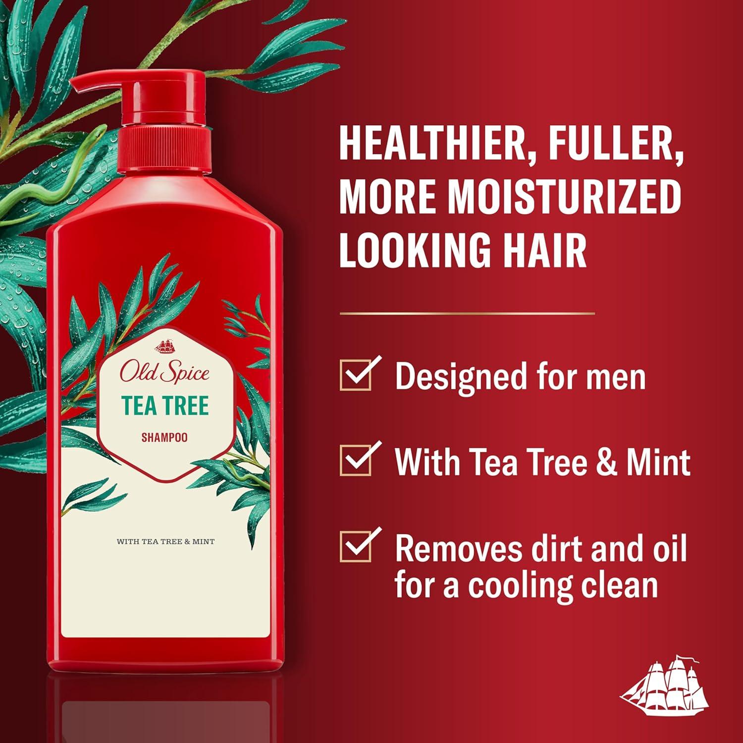 Champú Old Spice Tea Tree 620g Doble Pack para Hombres