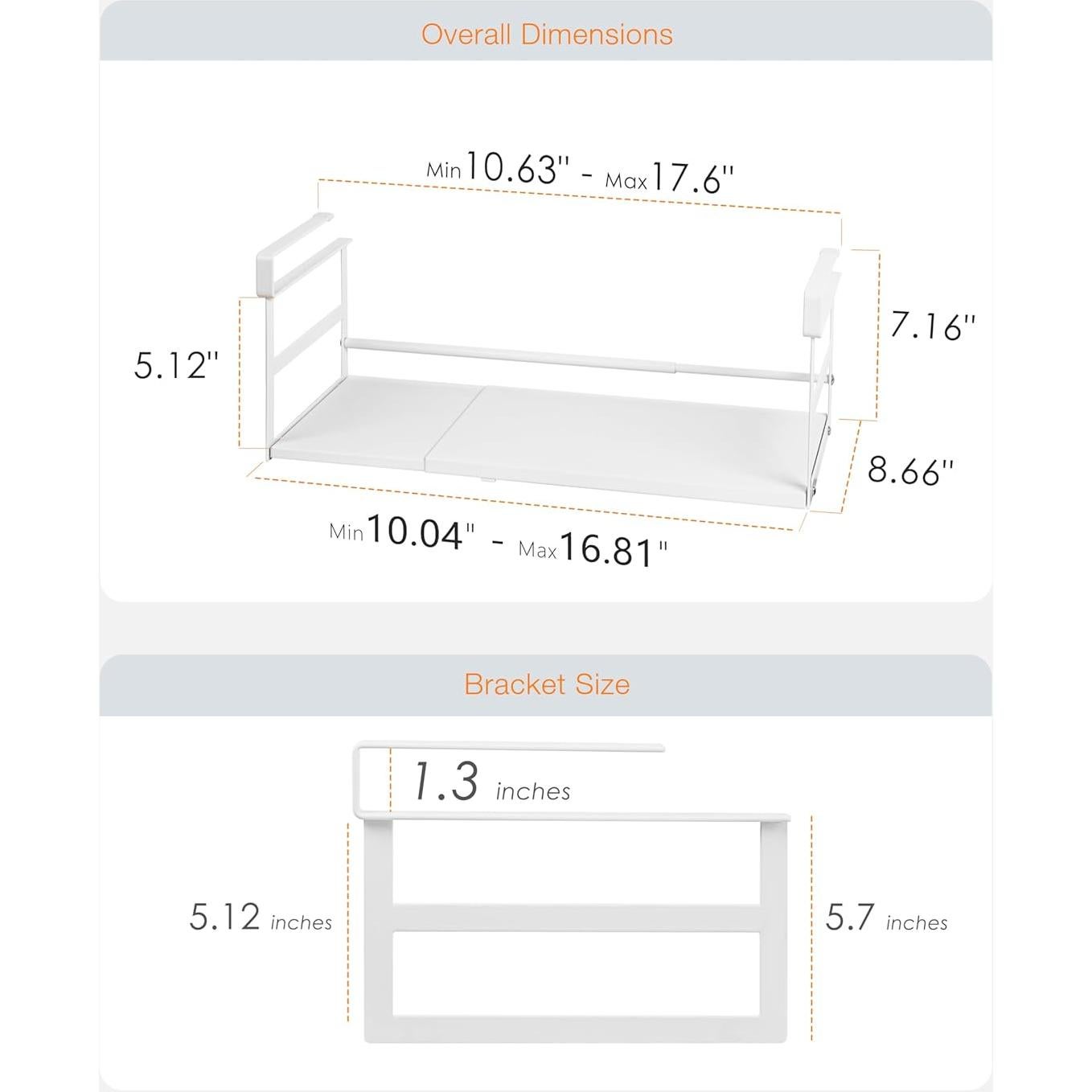 Cesta Bajo Estante Selosiz Expandible 2 Paquetes Blanca
