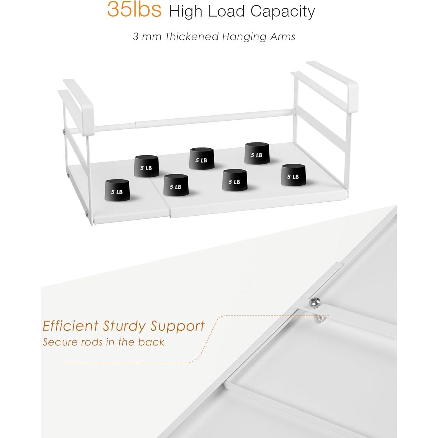 Cesta Bajo Estante Selosiz Expandible 2 Paquetes Blanca