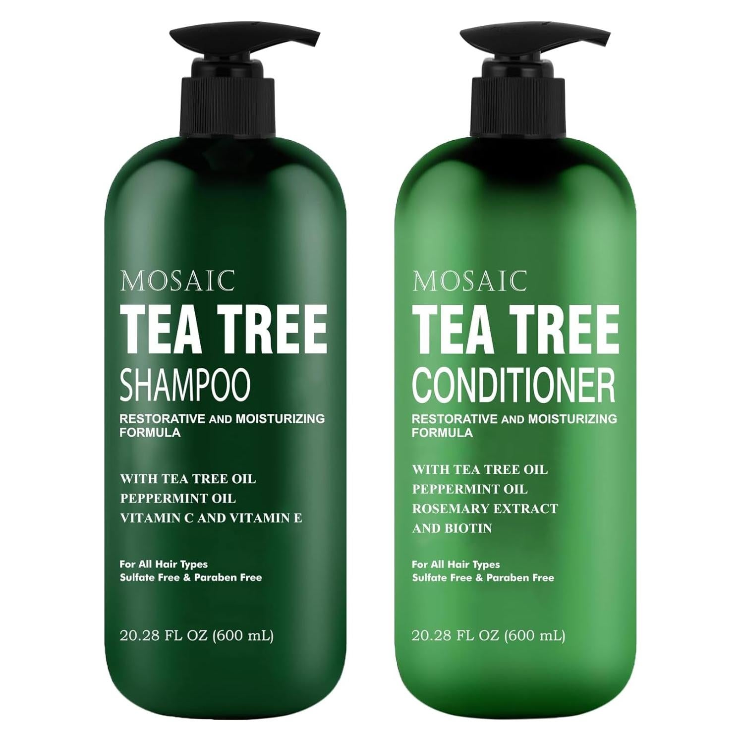 Juego de Champú y Acondicionador Mosaic 600ml Aceite de Árbol de Té