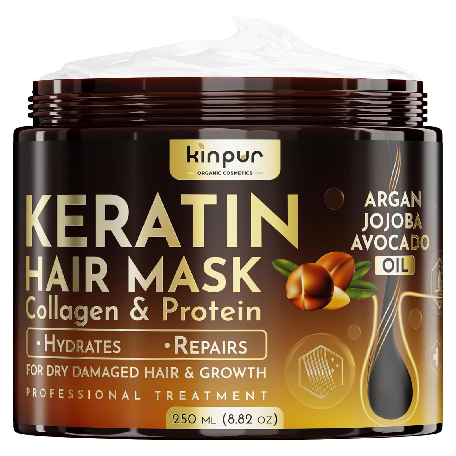 Mascarilla Hidratante para Cabello Dañado Kinpur 300g - Queratina y Colágeno