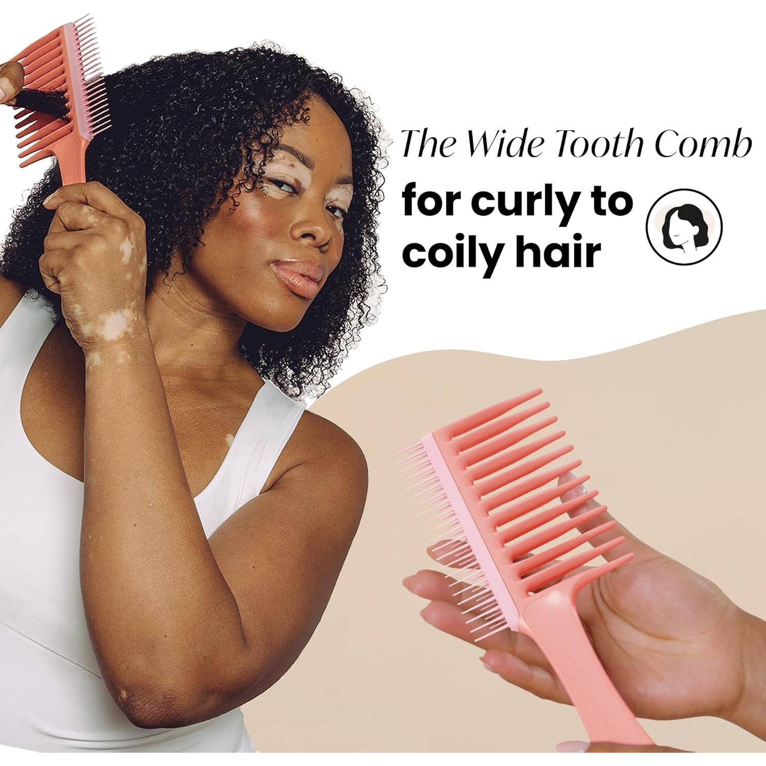 Peine Dientes Anchos Tangle Teezer Durazno para Cabello Rizado