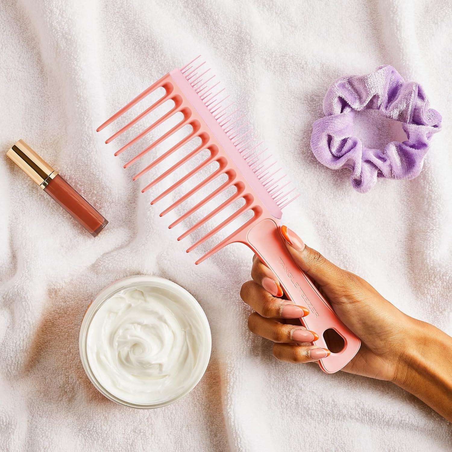 Peine Dientes Anchos Tangle Teezer Durazno para Cabello Rizado