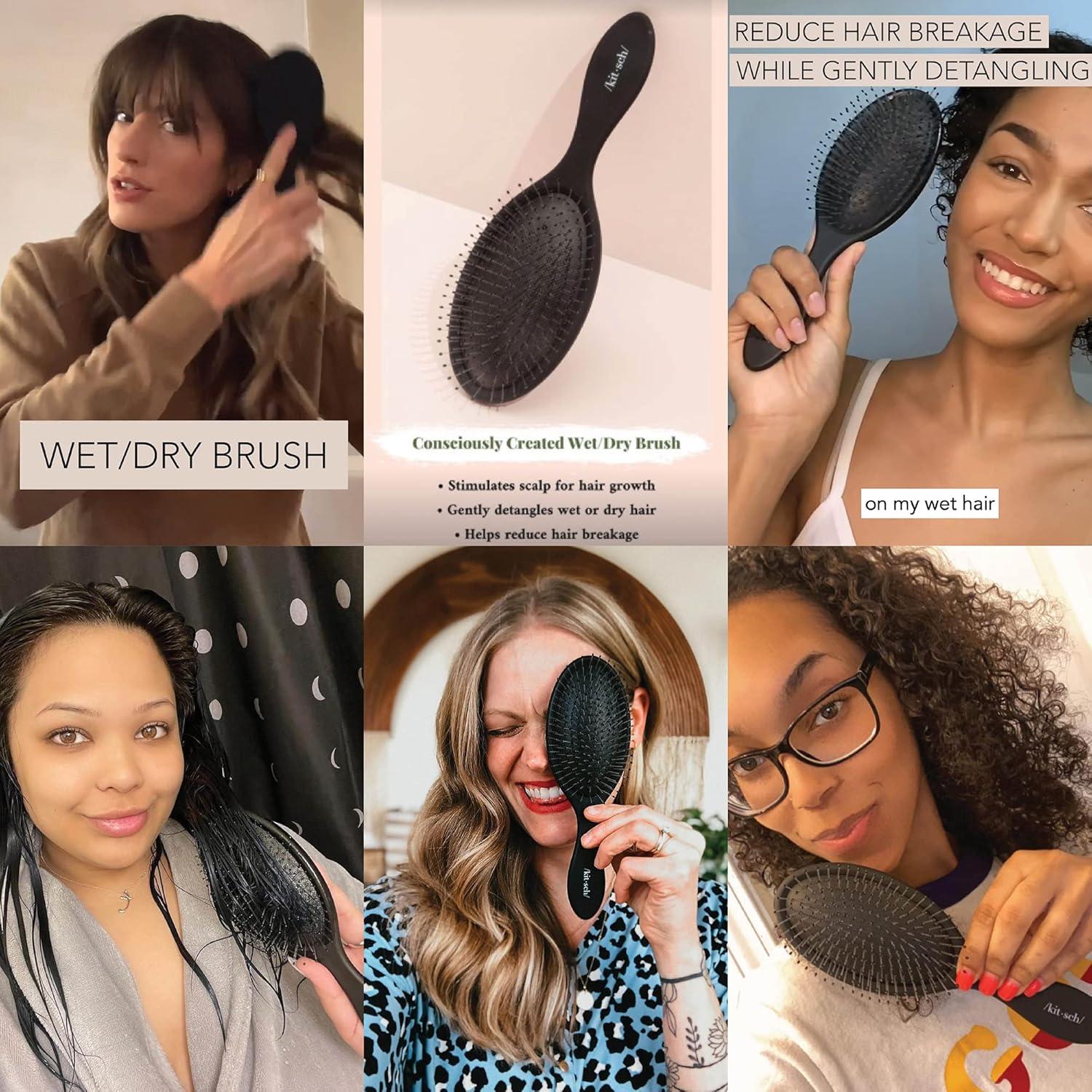 Cepillo Desenredante Kitsch para Cabello Húmedo y Seco - Negro