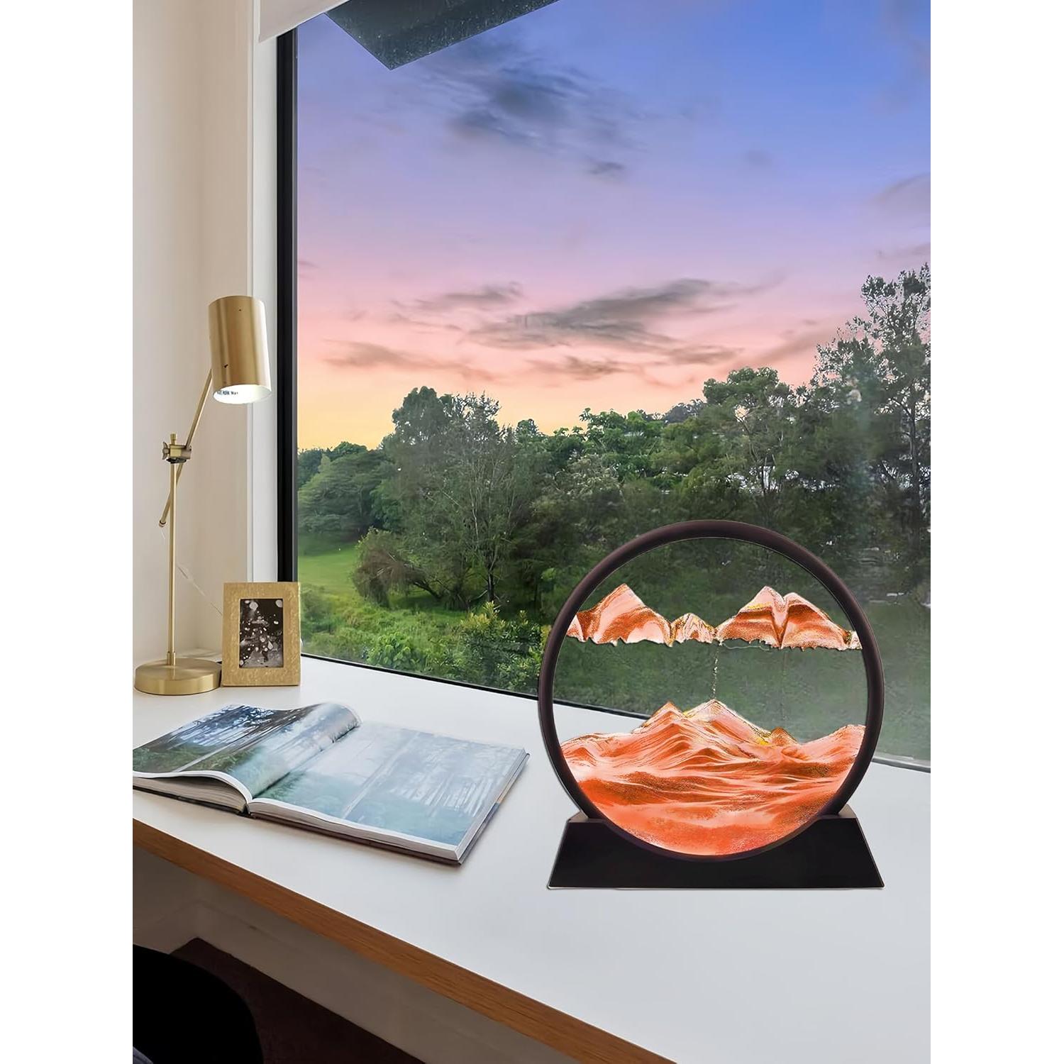 Reloj de Arena 3D Twohua 30 cm Decoración de Escritorio Rojo