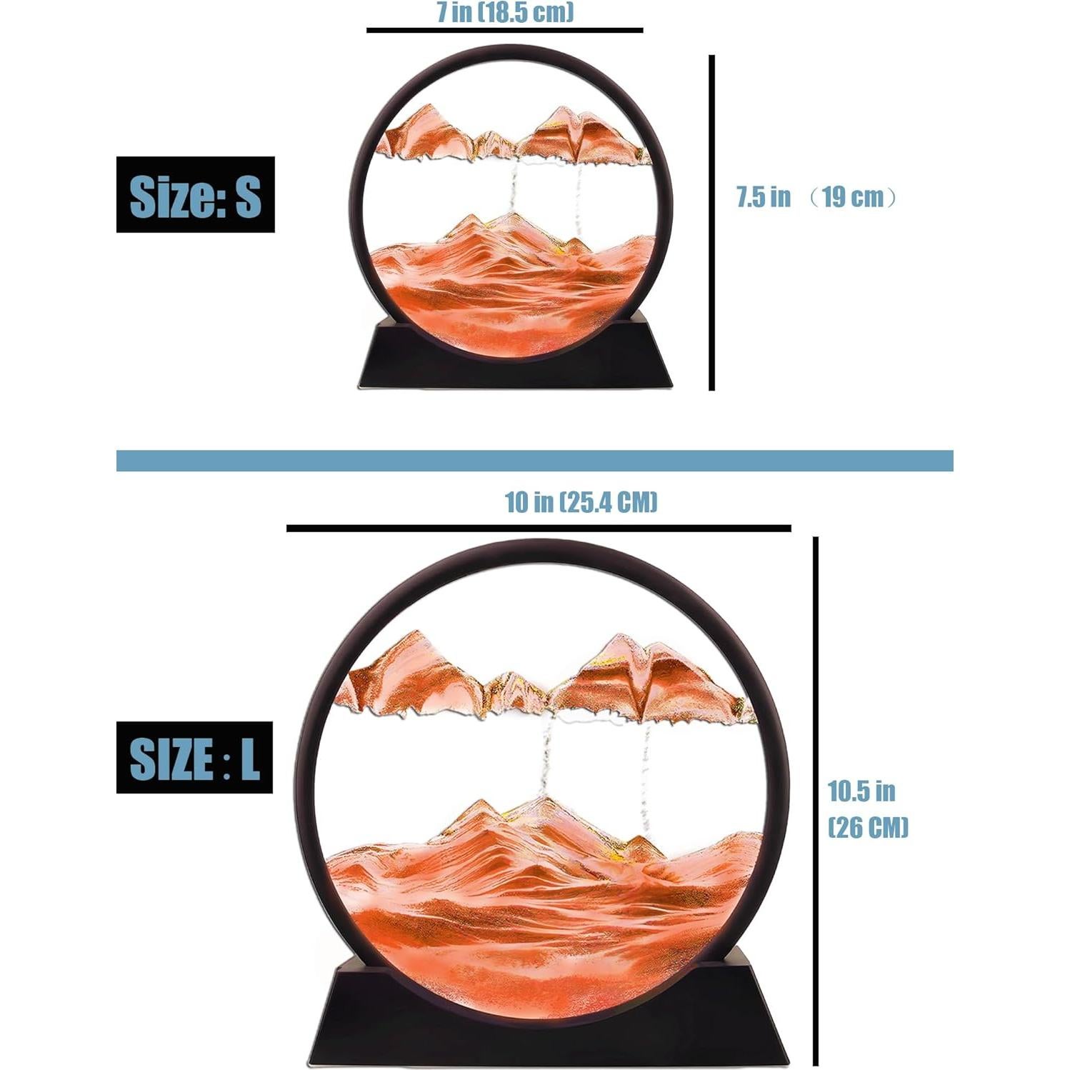 Reloj de Arena 3D Twohua 30 cm Decoración de Escritorio Rojo