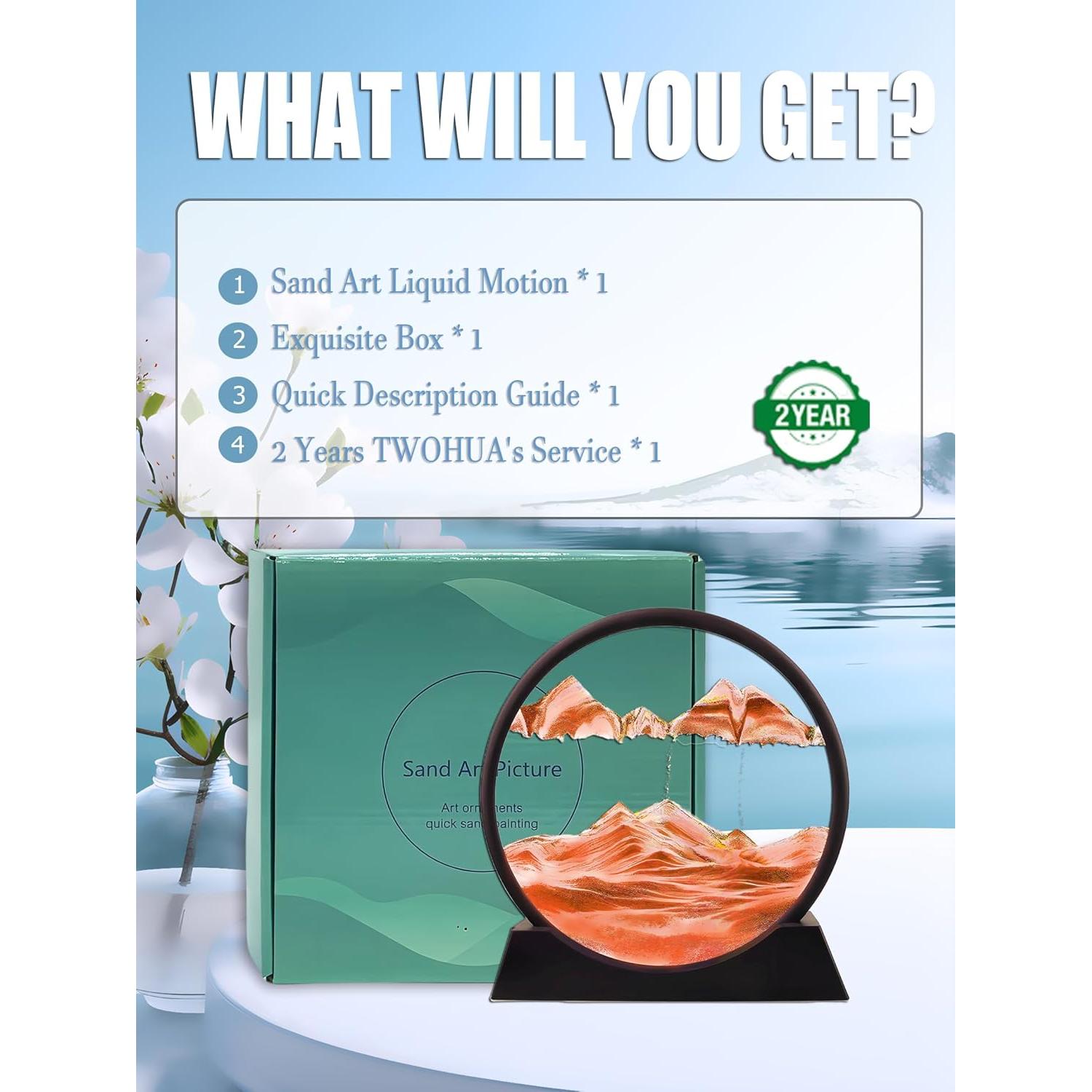 Reloj de Arena 3D Twohua 30 cm Decoración de Escritorio Rojo