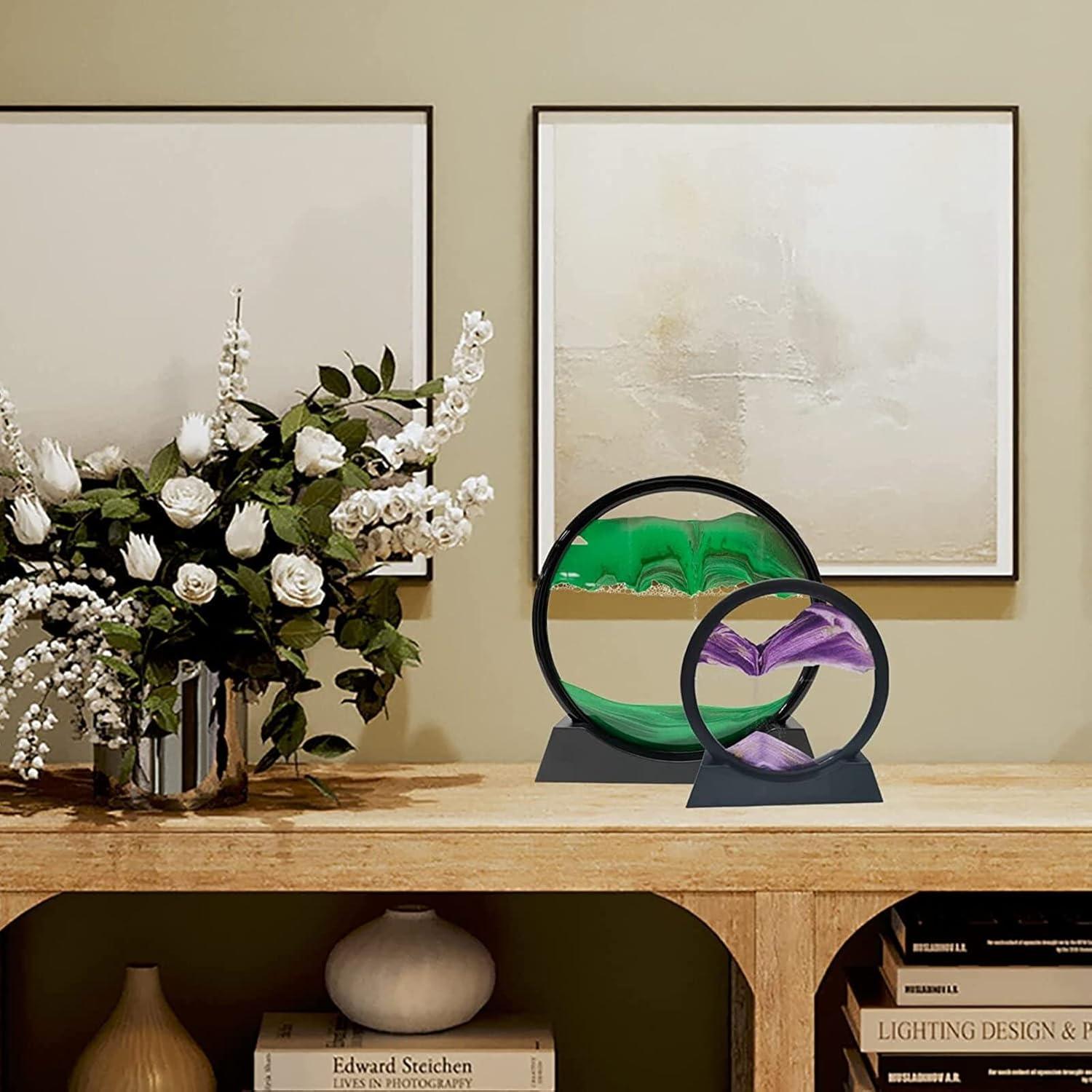 Reloj de Arena 3D Twohua 30 cm Decoración de Escritorio Rojo