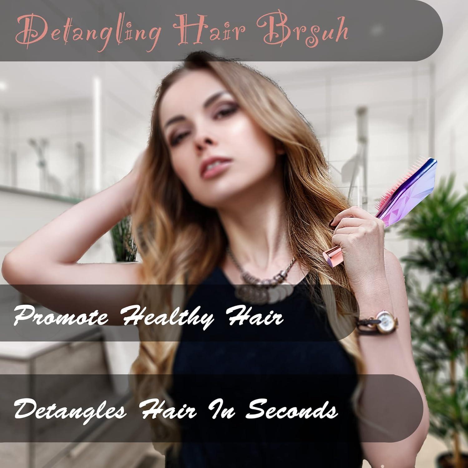 Cepillo Desenredante WYNK 2 Paquete Verde Oscuro y Violeta